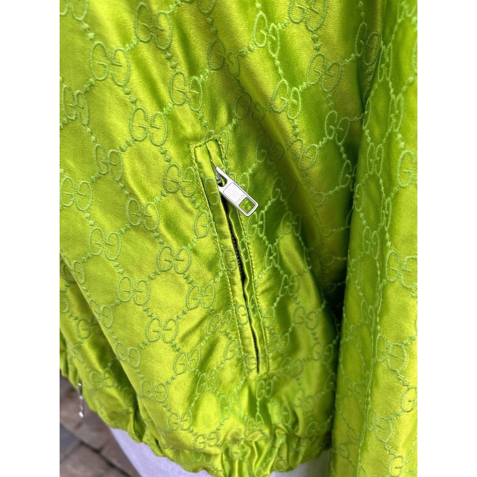 Gucci Gucci Green Satin Bomber Jacket New Size 44 Size M / US 6-8 / IT 42-44 - 7 Thumbnail