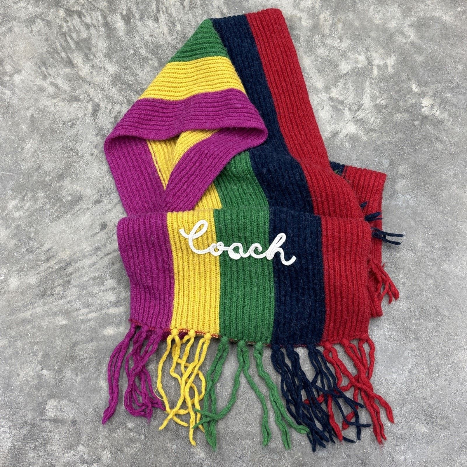 Coach Rare Coach Multi Stripe Scarf And Hat Matching Set Rainbow Size ONE SIZE - 10 Thumbnail