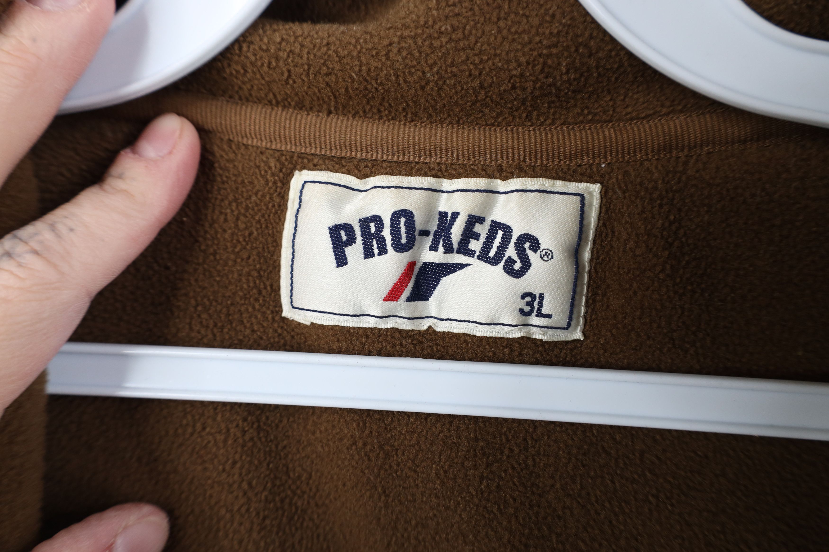 Pro-Keds Vintage 90s Keds Pro Keds Spell Out Fleece Jacket Brown Size 3XL / US 20-22 - 8 Thumbnail