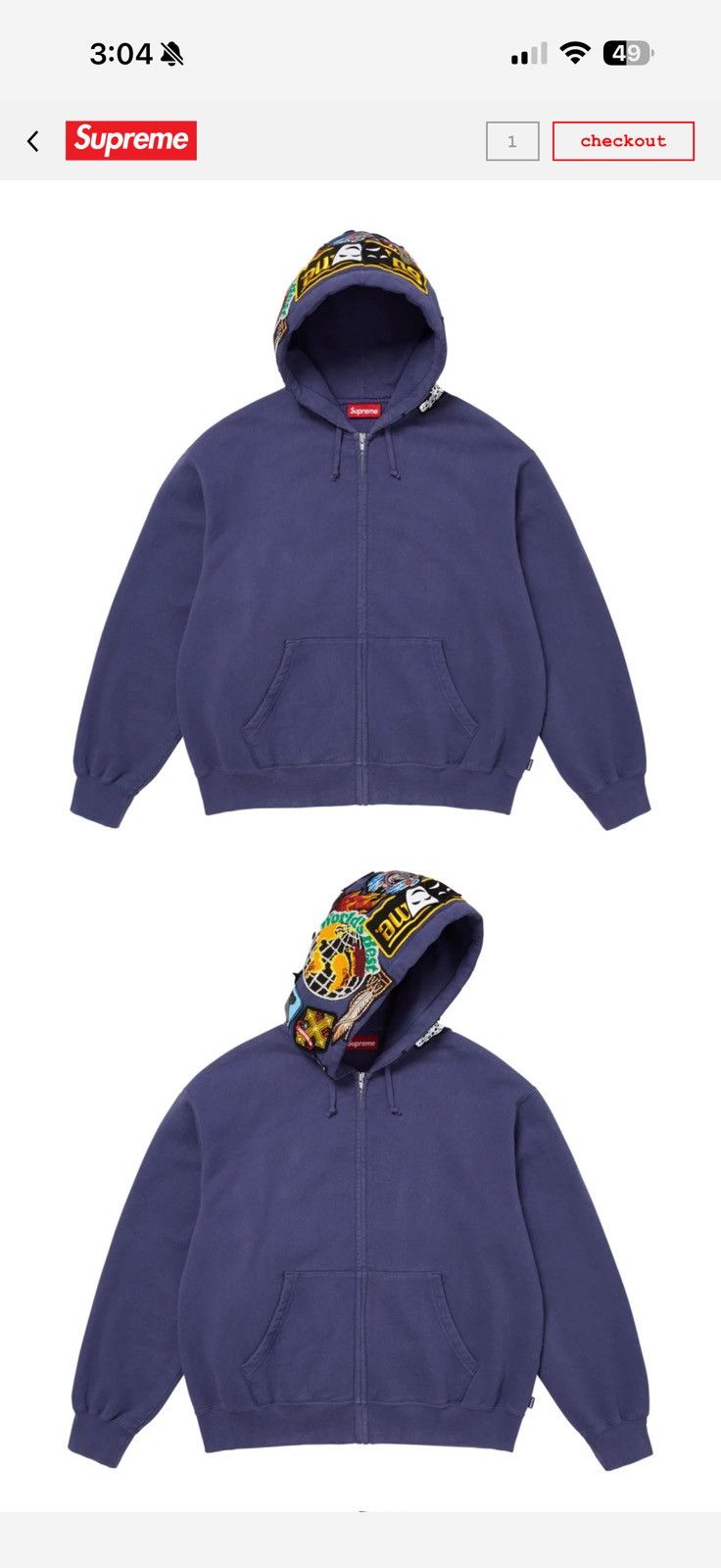 Supreme Supreme Frank Frazetta Zip Up Hooded Sweatshirt Washed