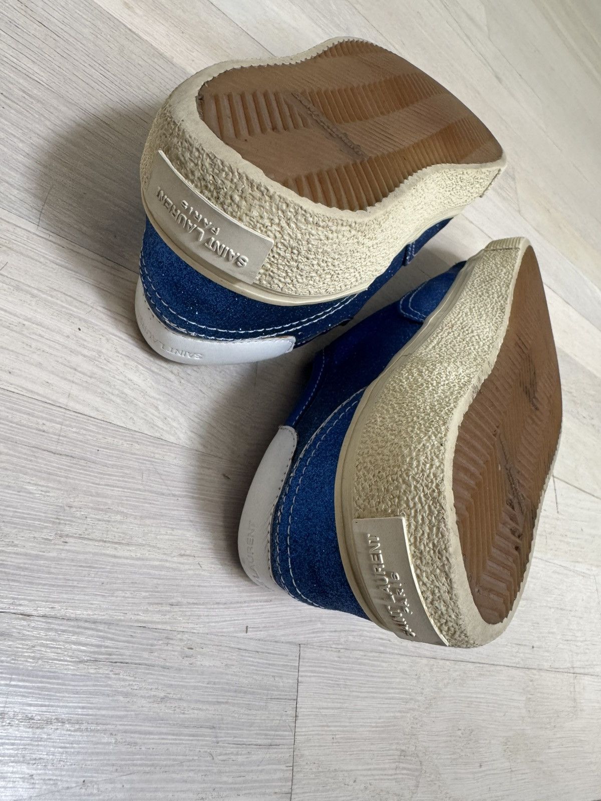 Saint Laurent Paris SS14 Hedi Era SLP Skate Shoe Blue Glitter Size US 8 / EU 41 - 5 Thumbnail