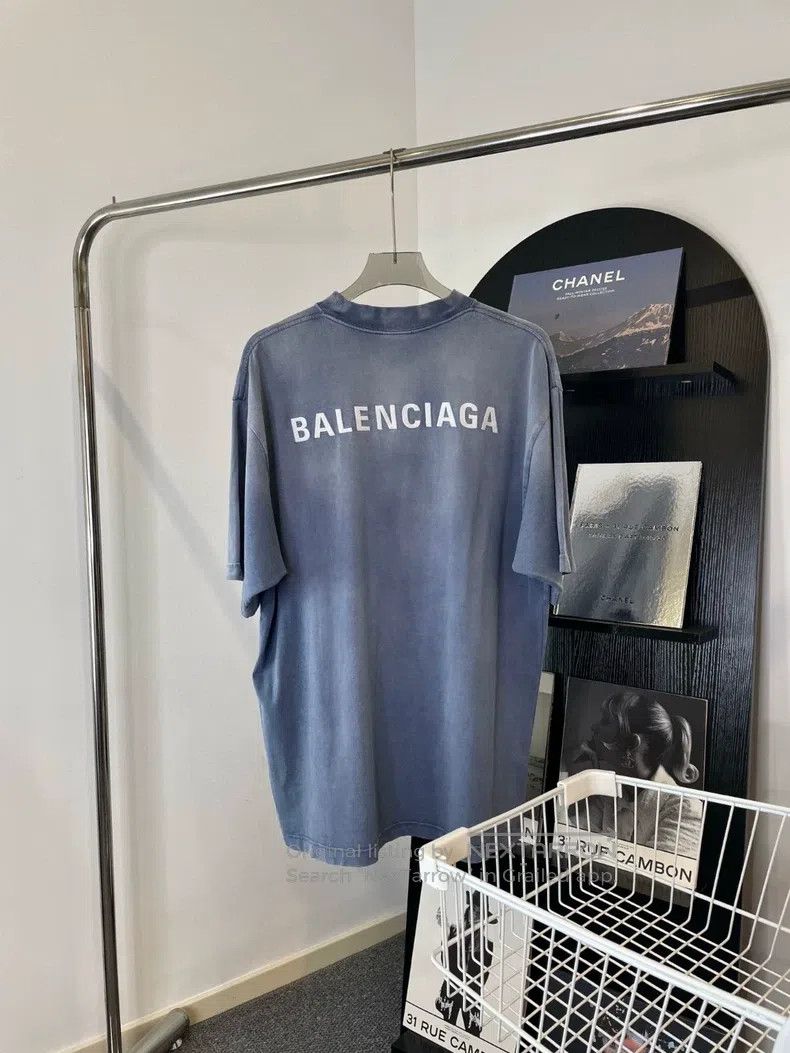 Balenciaga Balenciaga Alphabet print round neck hooded blue short sle Size US XS / EU 42 / 0 - 2 Thumbnail