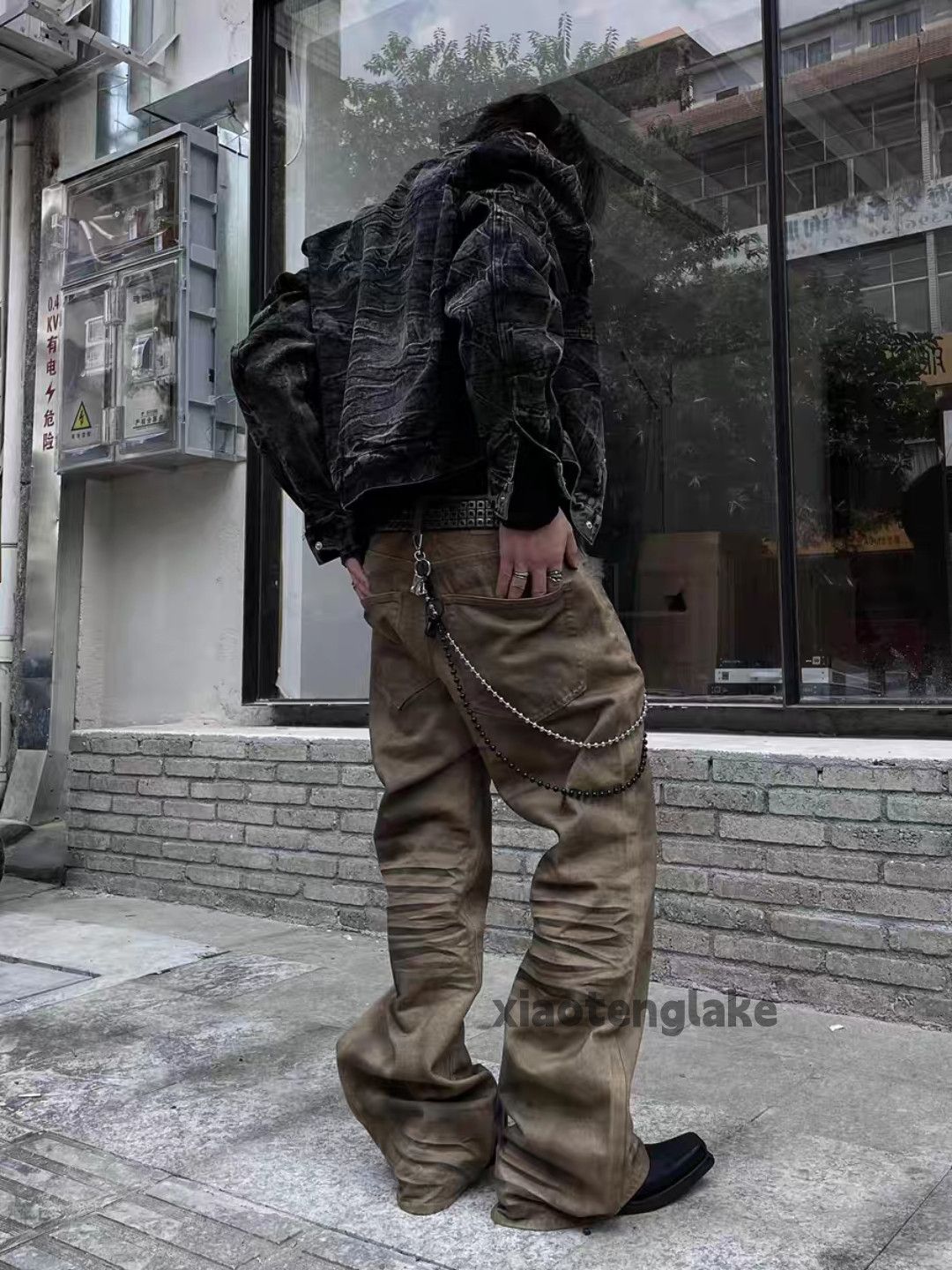 Jean × Vintage washed faded stain punk grunge flared ripped jeans Size US 32 / EU 48 - 4 Thumbnail