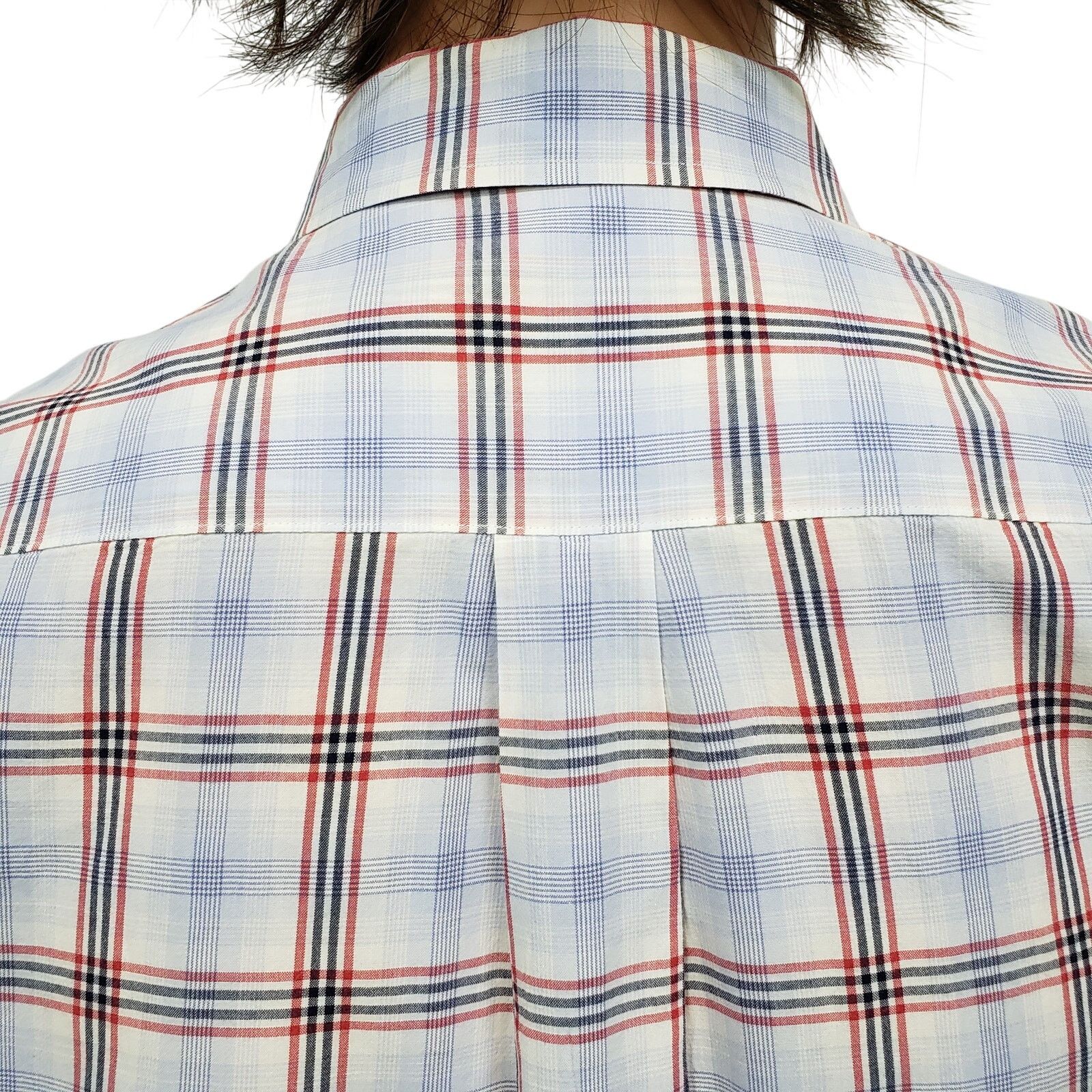 J.McLaughlin J. McLaughlin Contrast Collar Flip Cuff Shirt XL Plaid Check Size US XL / EU 56 / 4 - 11 Thumbnail