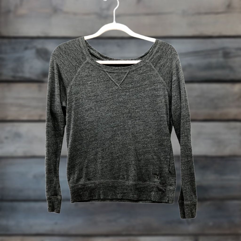 Abercrombie & Fitch VTG Abercrombie & Fitch Sweatshirt Womens XS Gray Lightweight Scoop Neck Pullover Cotton Blend Fleece Regular Fit Size XS / US 0-2 / IT 36-38 - 1 Thumbnail