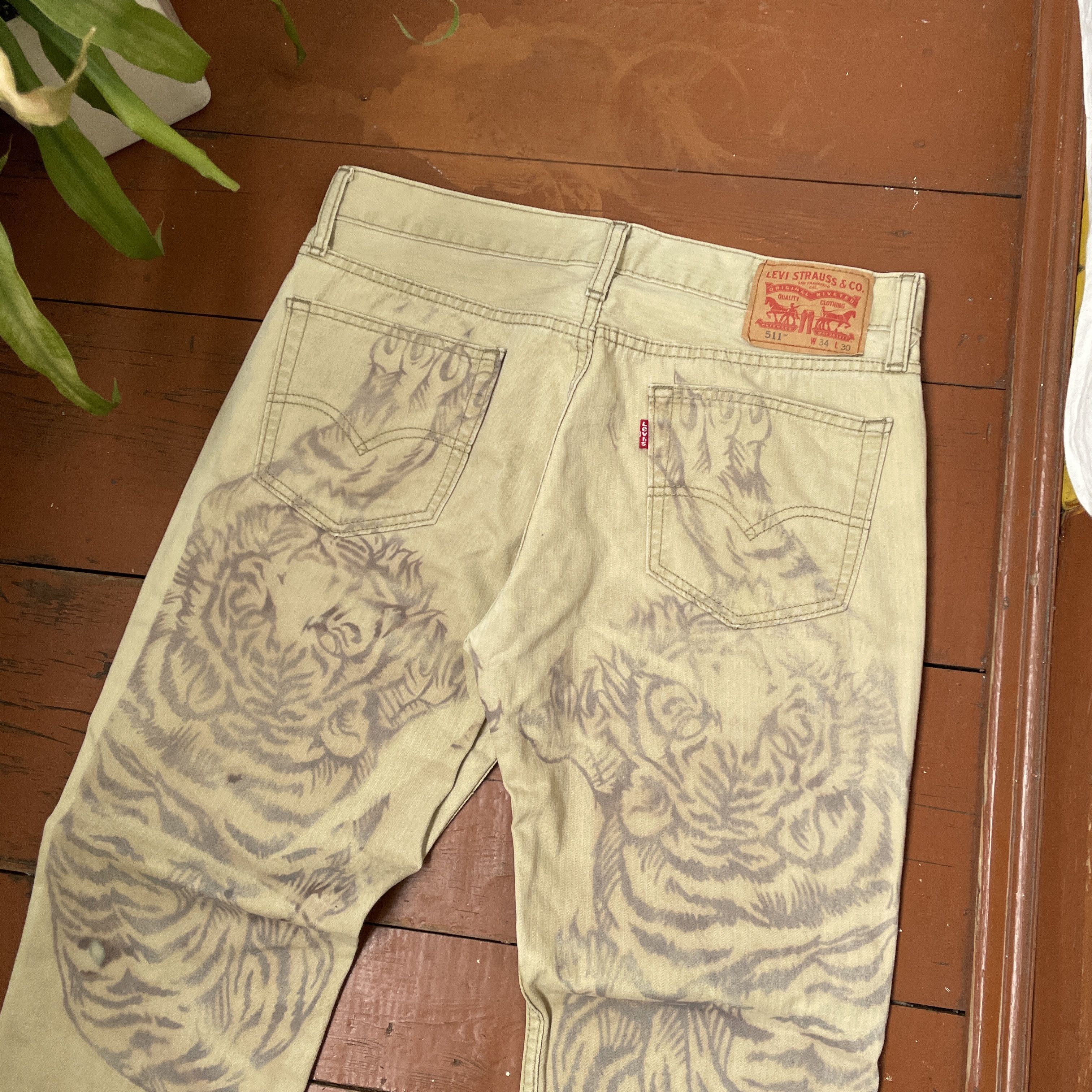 Levi's Levi's Custom Pants Tiger y2k opium animal Art 1of1 Rare Size US 34 / EU 50 - 6 Thumbnail