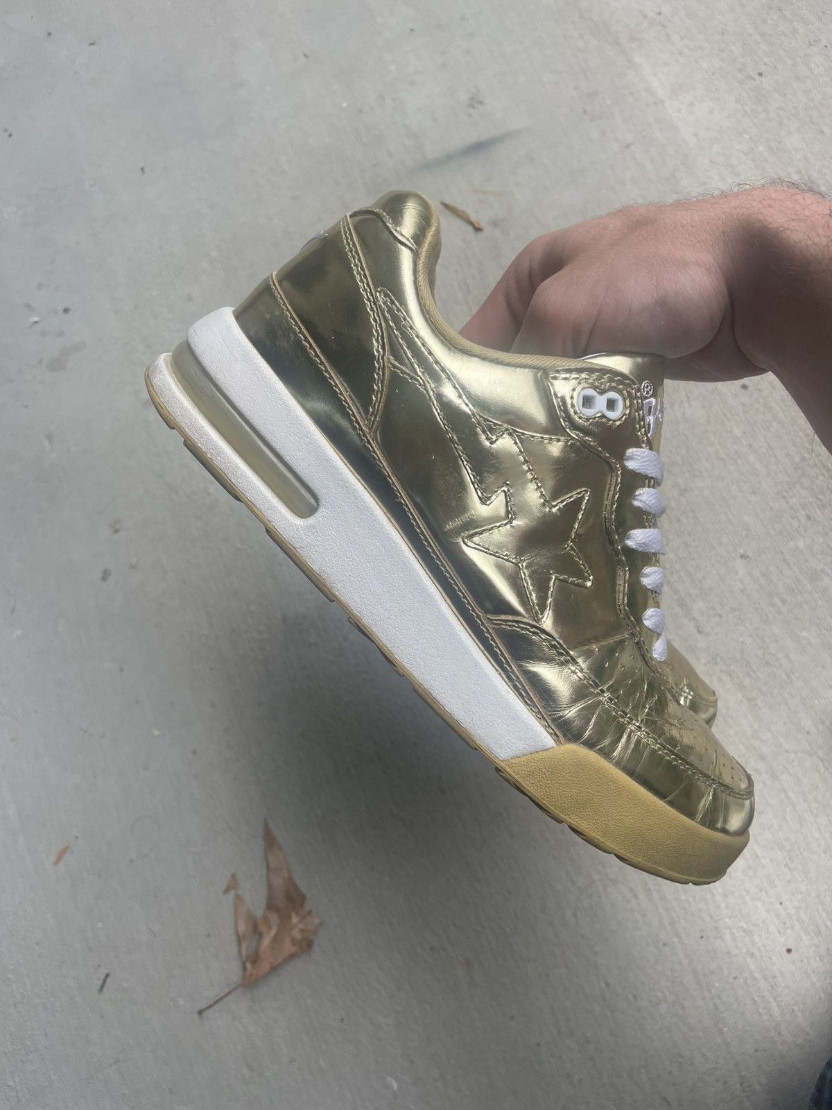 Bape Bape Bapesta Gold Trainers Size US 8.5 / EU 41-42 - 7 Thumbnail