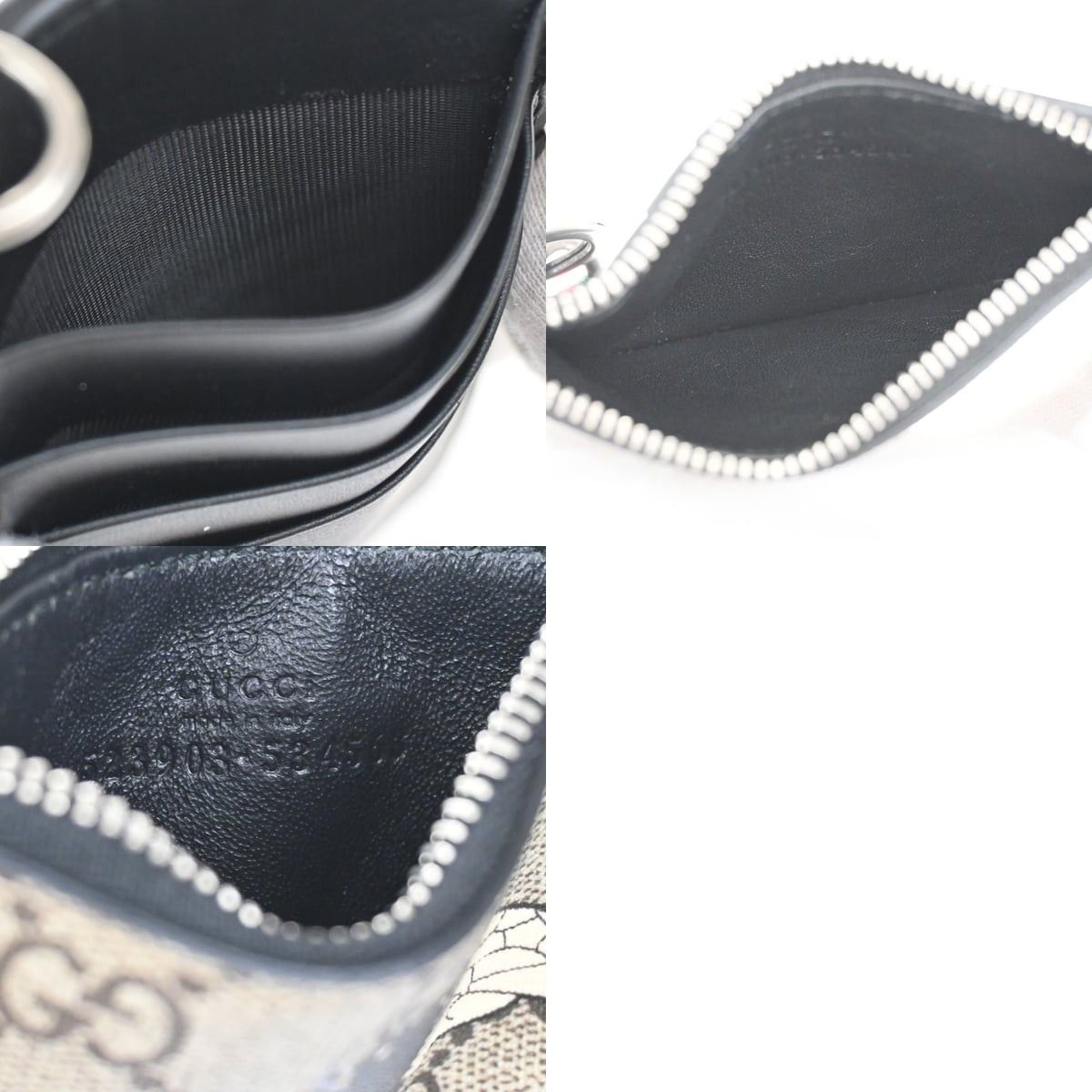 Gucci Gucci GG Coated Canvas Bee Printed Card Holder Brown Size ONE SIZE - 5 Thumbnail