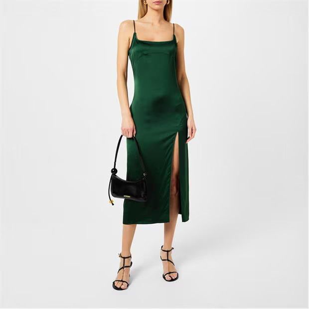 Jacquemus o1g2r1mq1024 Maxi Dress in Dark Green Size M / US 6-8 / IT 42-44 - 4 Thumbnail
