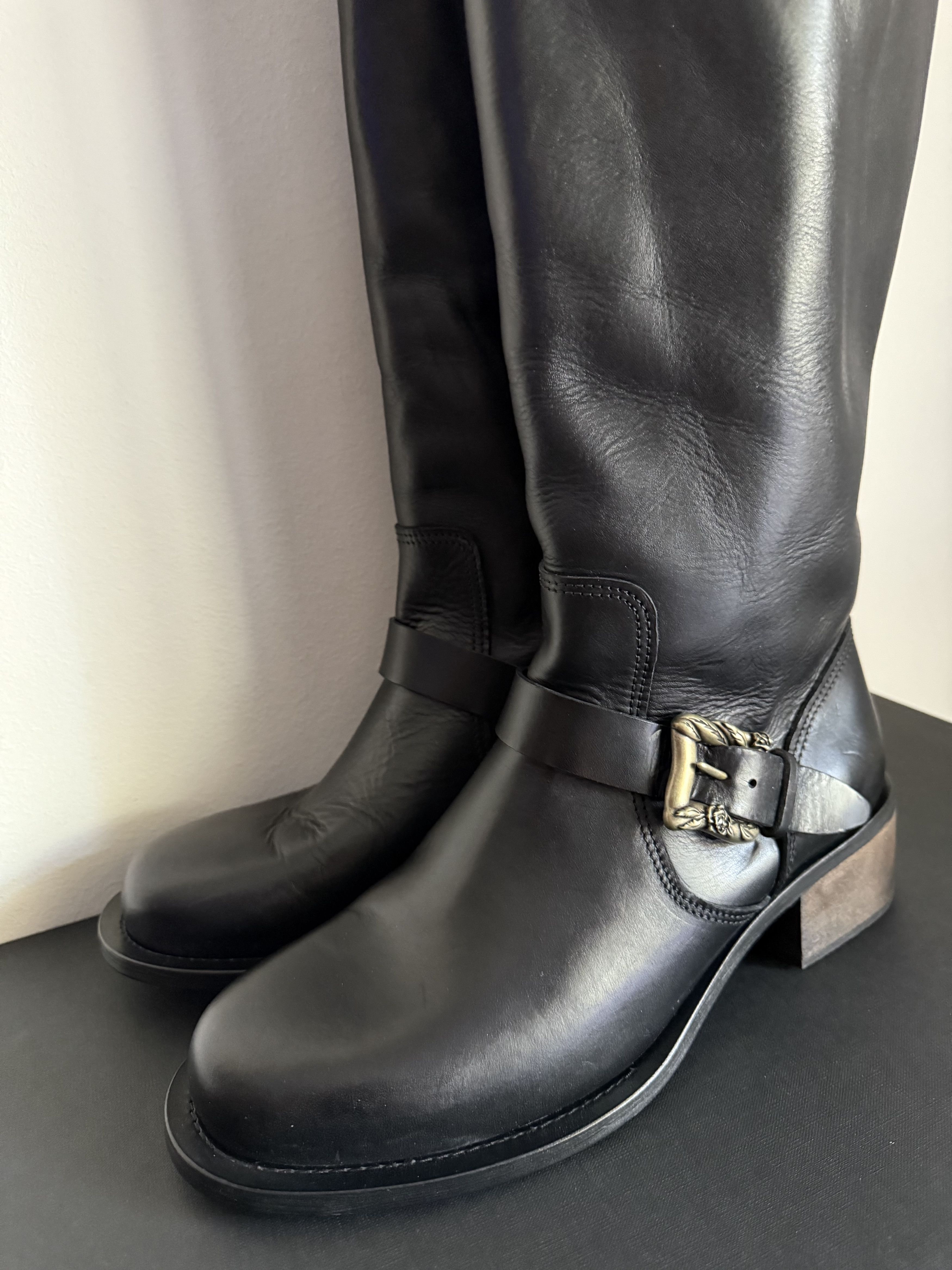 Enfants Riches Deprimes Calf-High Horsewide Buckle-Embellished Boot Size US 10.5 / EU 43-44 - 1 Thumbnail