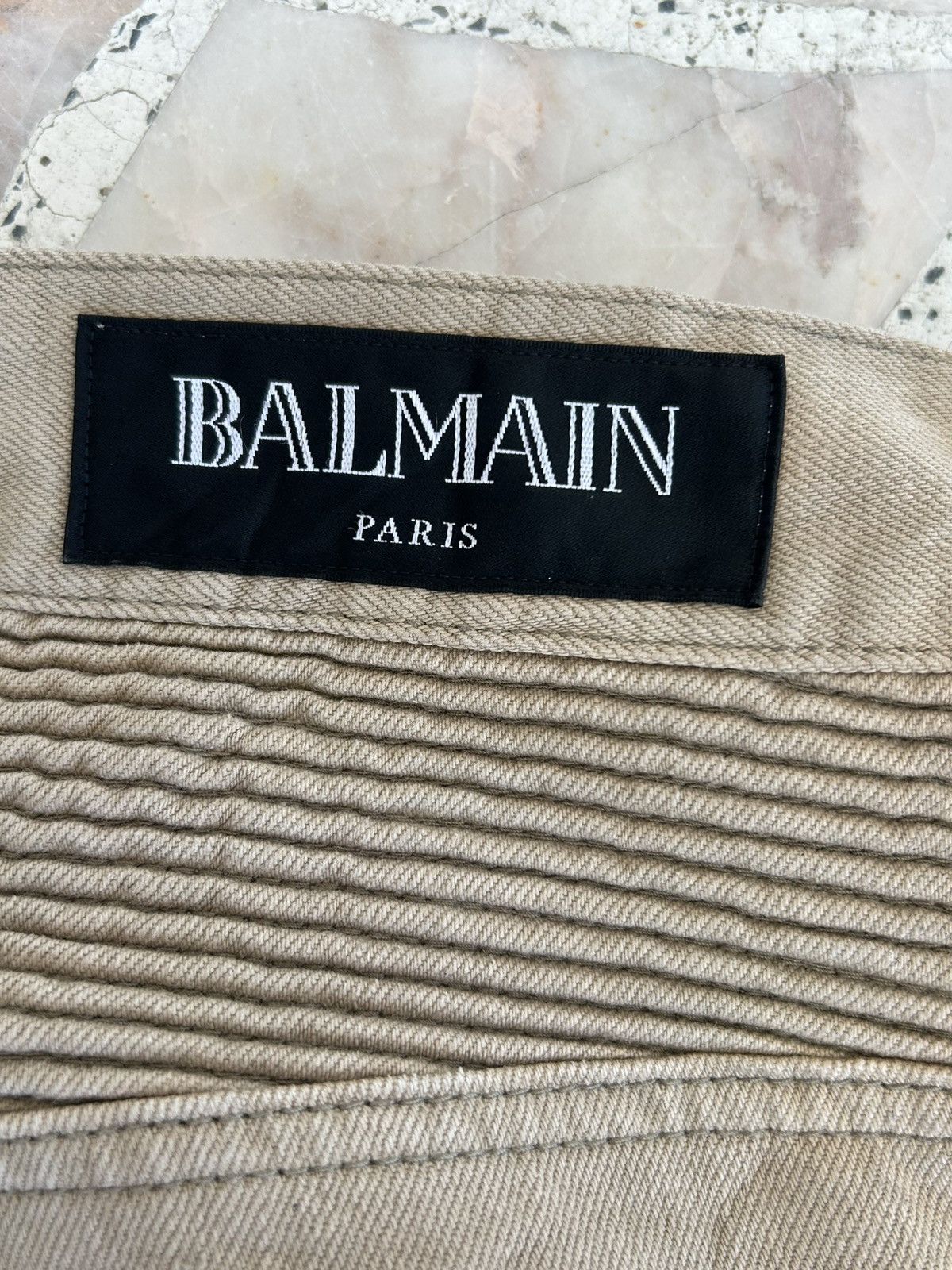 Balmain Balmain Biker Denim Pants Khaki Size US 33 - 14 Thumbnail