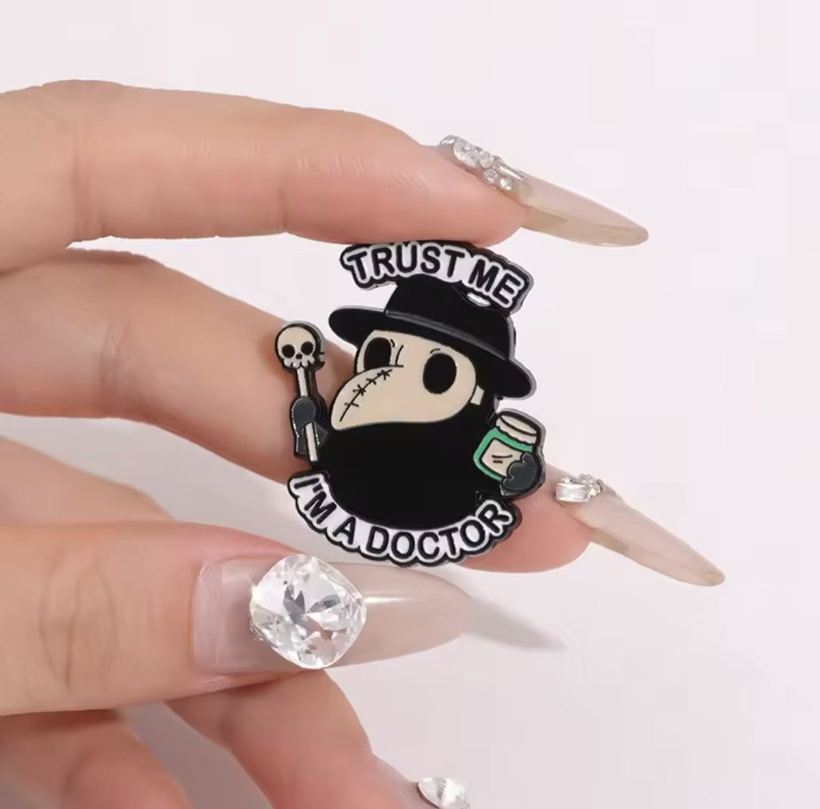 Designer Enamal pin trust me i’m a doctor halloween accessory Size ONE SIZE - 1 Thumbnail