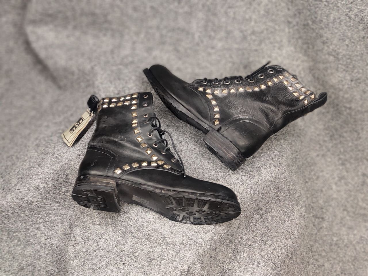 Frye Frye Design Rogan Studded Lace Tall Leather Ankle Boots Size US 11 / IT 41 - 15 Thumbnail