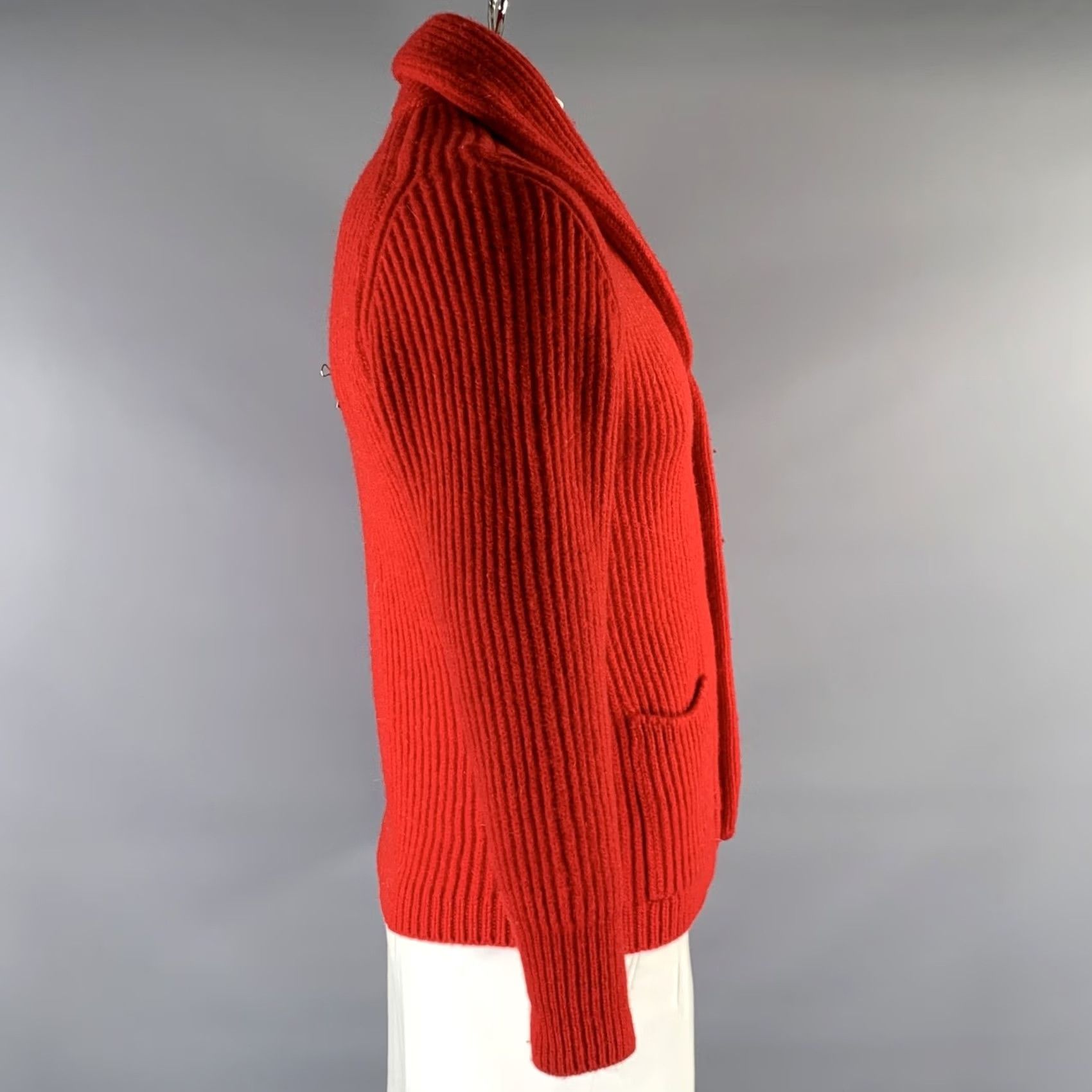 Vintage PRINGLE Shawl Cardigan Knit Wool Red Size L Size US L / EU 52-54 / 3 - 2 Thumbnail