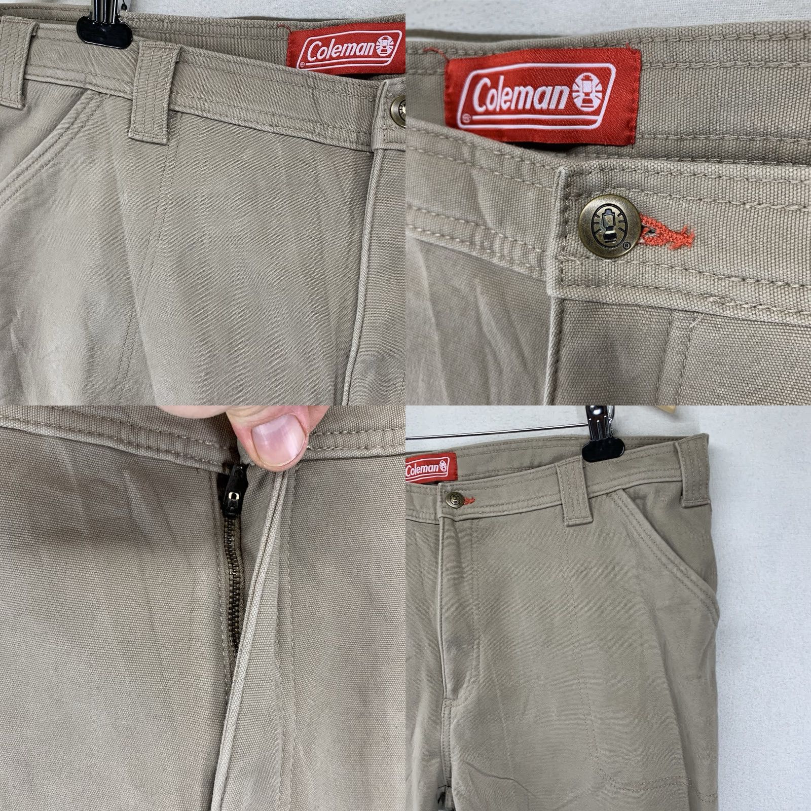 Vintage Coleman Mens Pants 40x30 Corduroy Lined Stretch Casual Workwear Hipster Beige Size US 40 / EU 56 - 8 Thumbnail