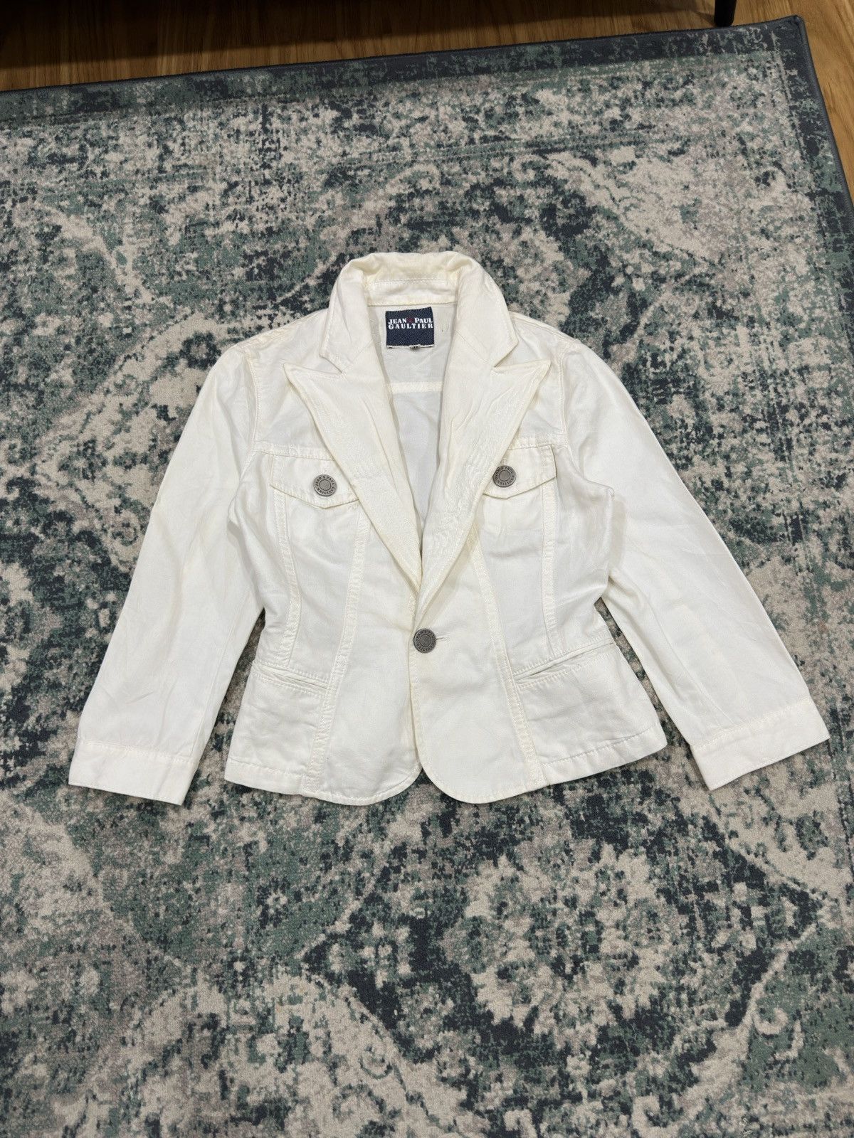 Jean Paul Gaultier Jean Paul Gaultier White Denim Jacket Size S / US 4 / IT 40 - 4 Thumbnail
