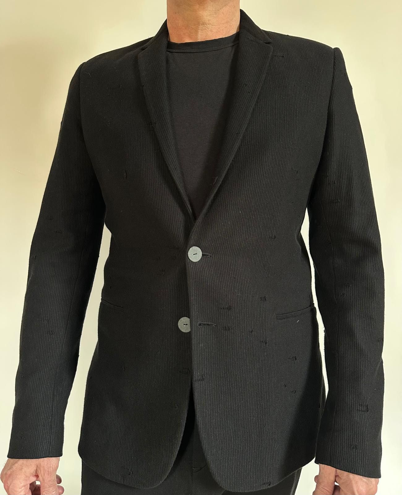 Label Under Construction Soft and comfortable black suit cotton/linen. Size 52R - 2 Thumbnail