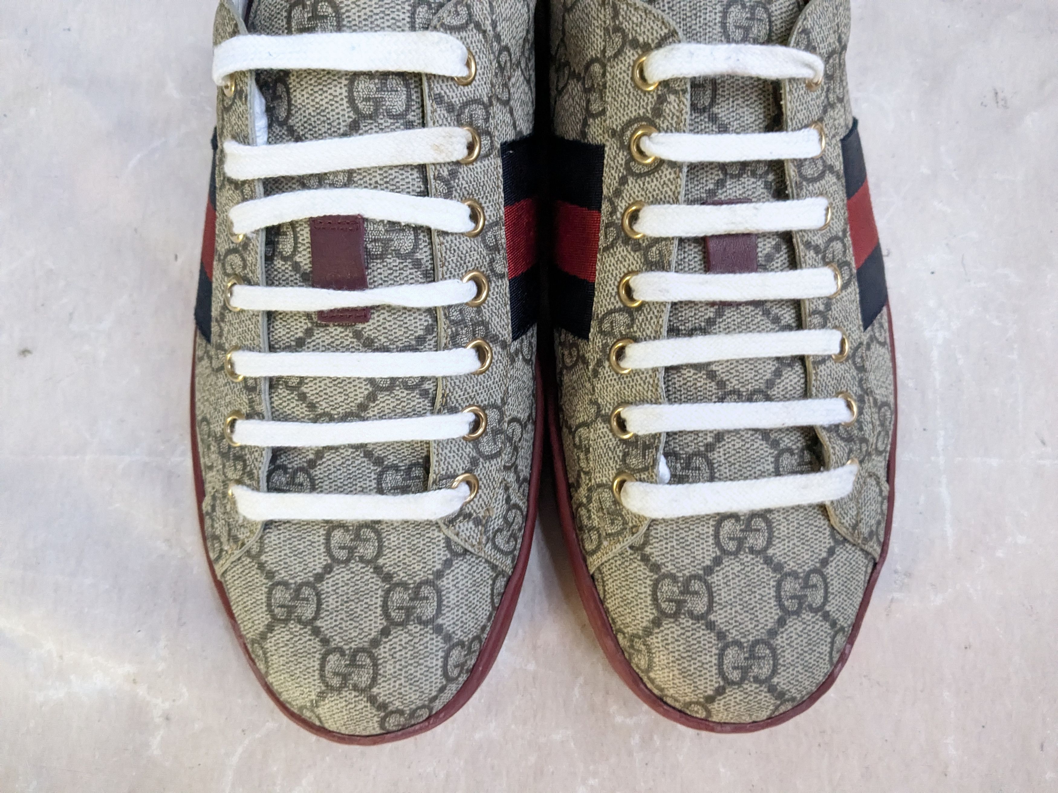 Gucci Gucci Ace Supreme 9.5 Monogram Logo GG Red Low Size US 9.5 / EU 42-43 - 5 Thumbnail