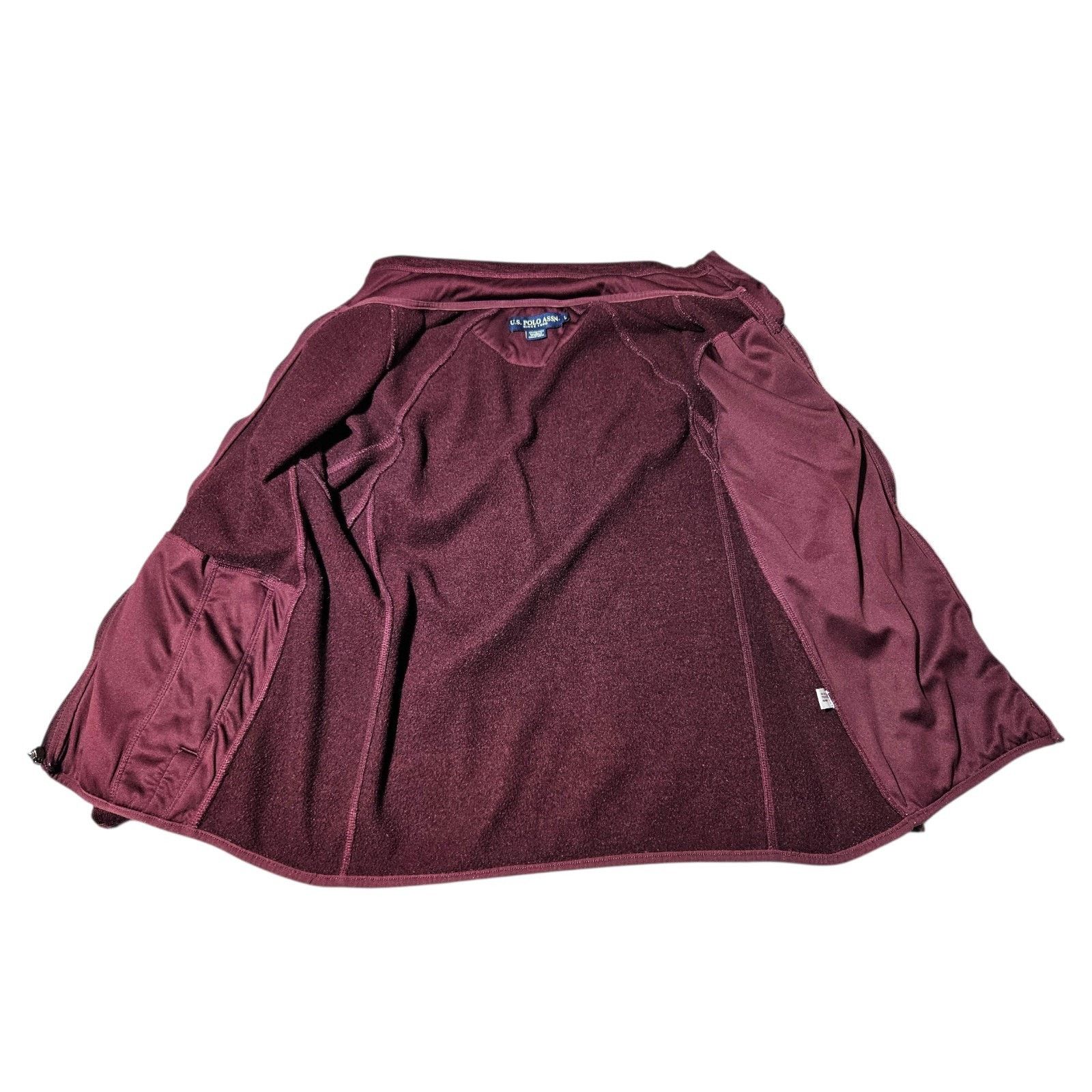 U.S. Polo Assn. US Polo Assn Burgundy Full Zip feece Sweater Jacket Mens L Size US L / EU 52-54 / 3 - 4 Thumbnail
