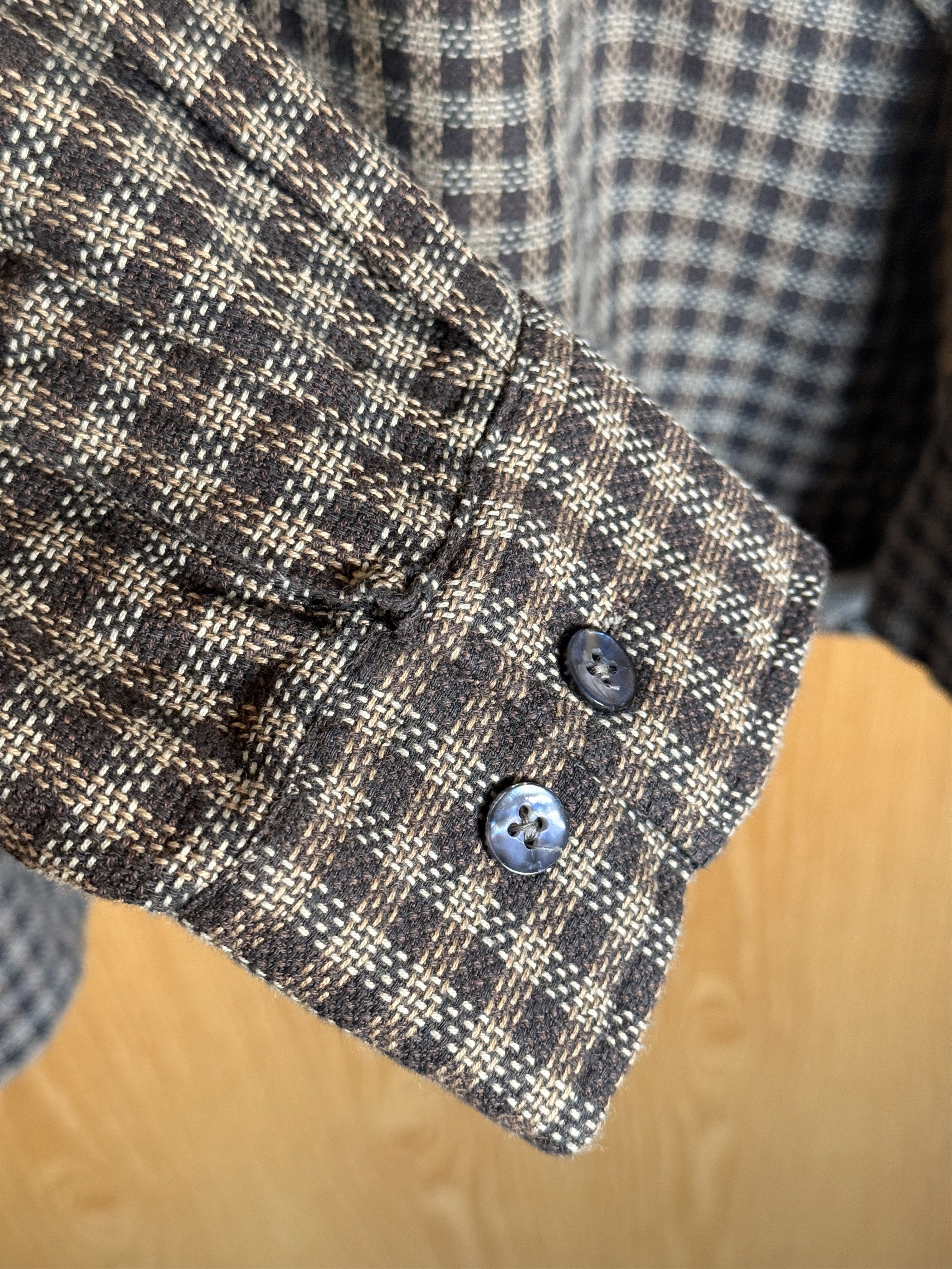 Henry Grethel Henry Grethel Brown Checkered Long Sleeve Size US XL / EU 56 / 4 - 1 Thumbnail