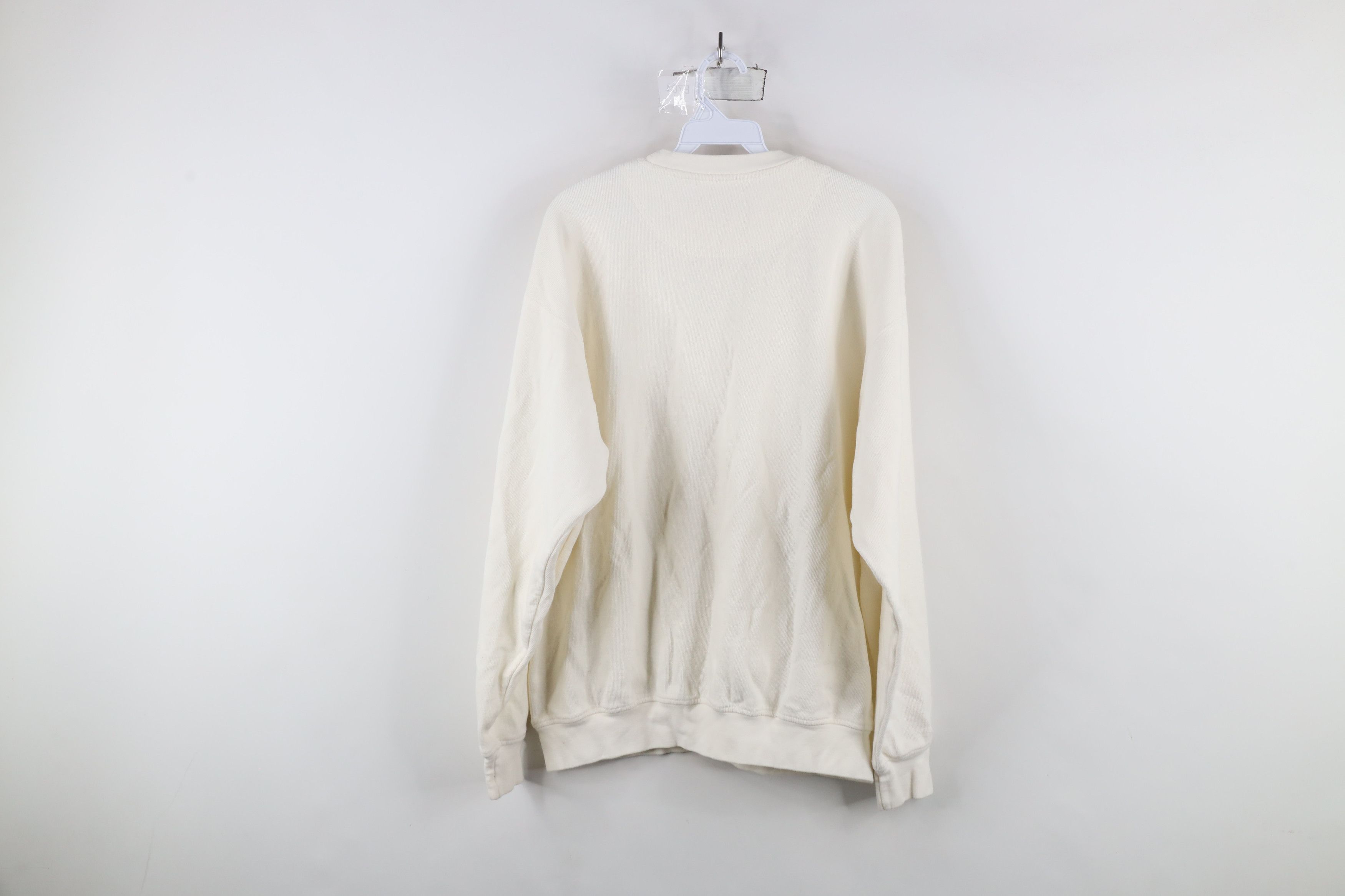 Vintage Vintage 90s Streetwear Blank Ribbed Knit Sweater White Size US L / EU 52-54 / 3 - 8 Thumbnail