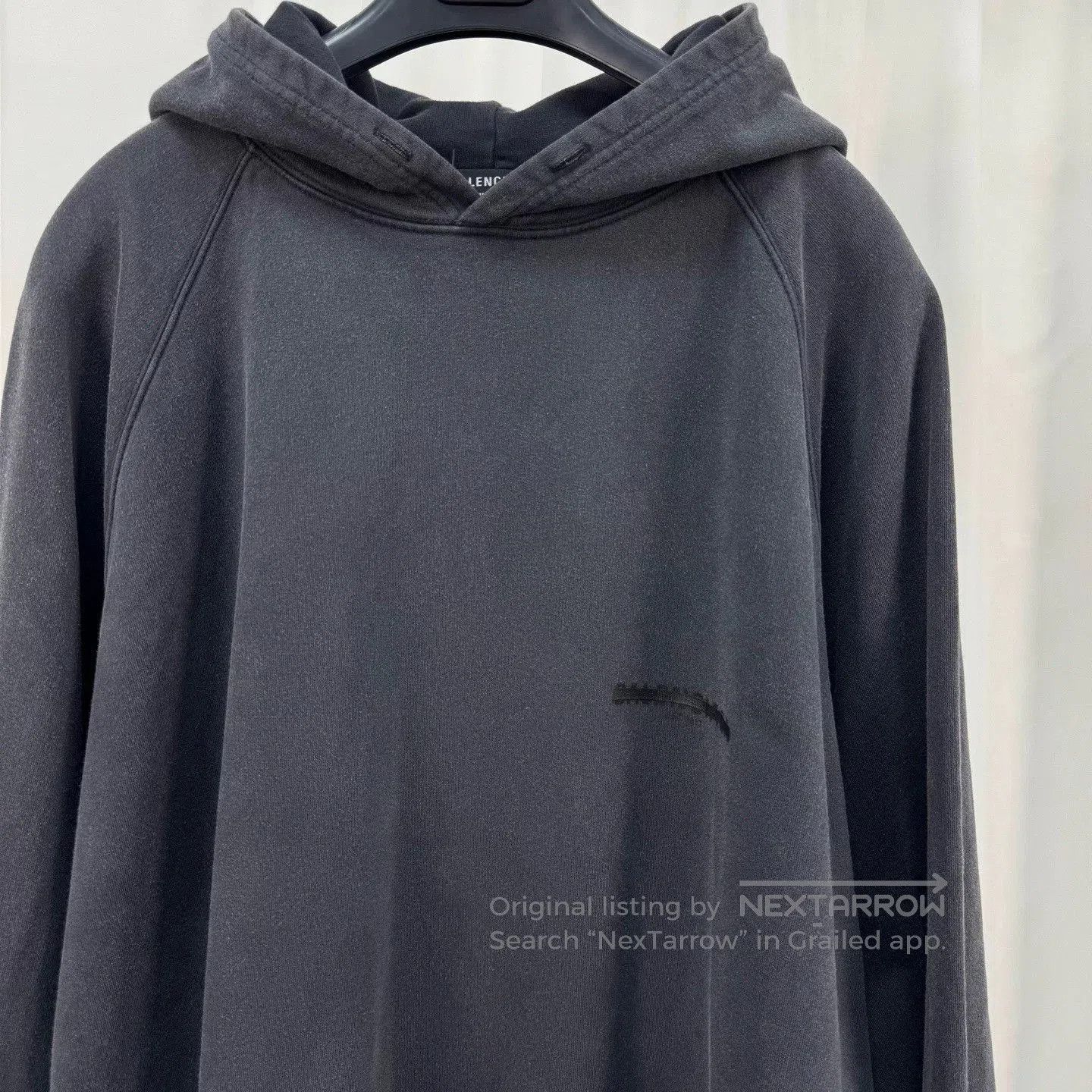 Balenciaga balenciaga printed hoodie in dark gray. Size US XL / EU 56 / 4 - 3 Thumbnail