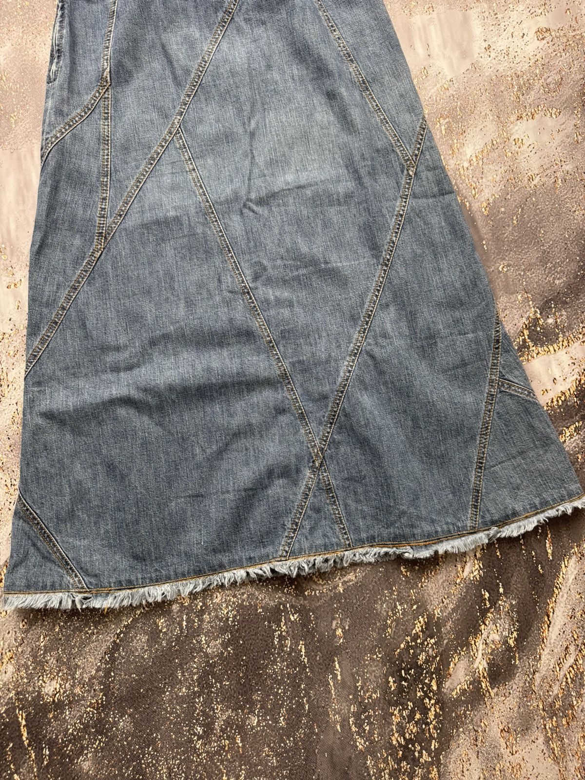Vintage Vintage Patched Denim Maxi Skirt Size 26" / US 2 / IT 38 - 8 Thumbnail