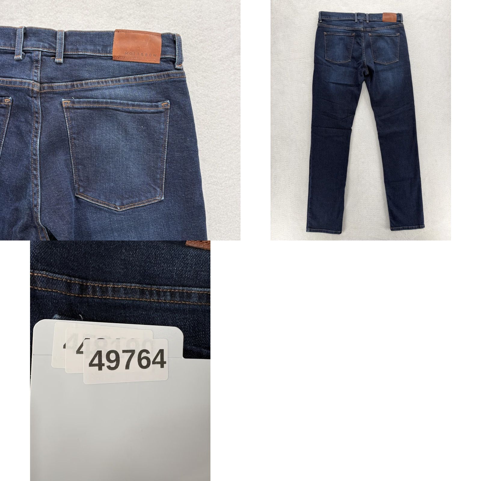 Mott & Bow Mott & Bow Jeans Slim Mens 35x34 Blue Dark Wash Denim Pants Slim Stretch Cotton Blend Pockets Zip 35 Inseam Straight Size US 35 - 9 Thumbnail
