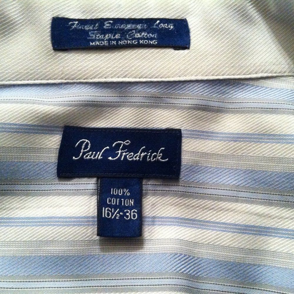 Paul Fredrick PAUL FREDRICK MEN'S COTTON DRESS SHIRT SIZE: 16.5-36 Size US L / EU 52-54 / 3 - 9 Thumbnail