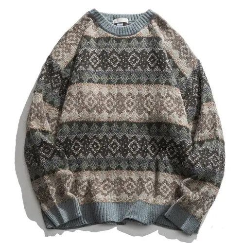 Japanese Brand × Vintage Geometric Patterned Pullover Harajuku Style Tops Sweater Size US L / EU 52-54 / 3 - 1 Thumbnail