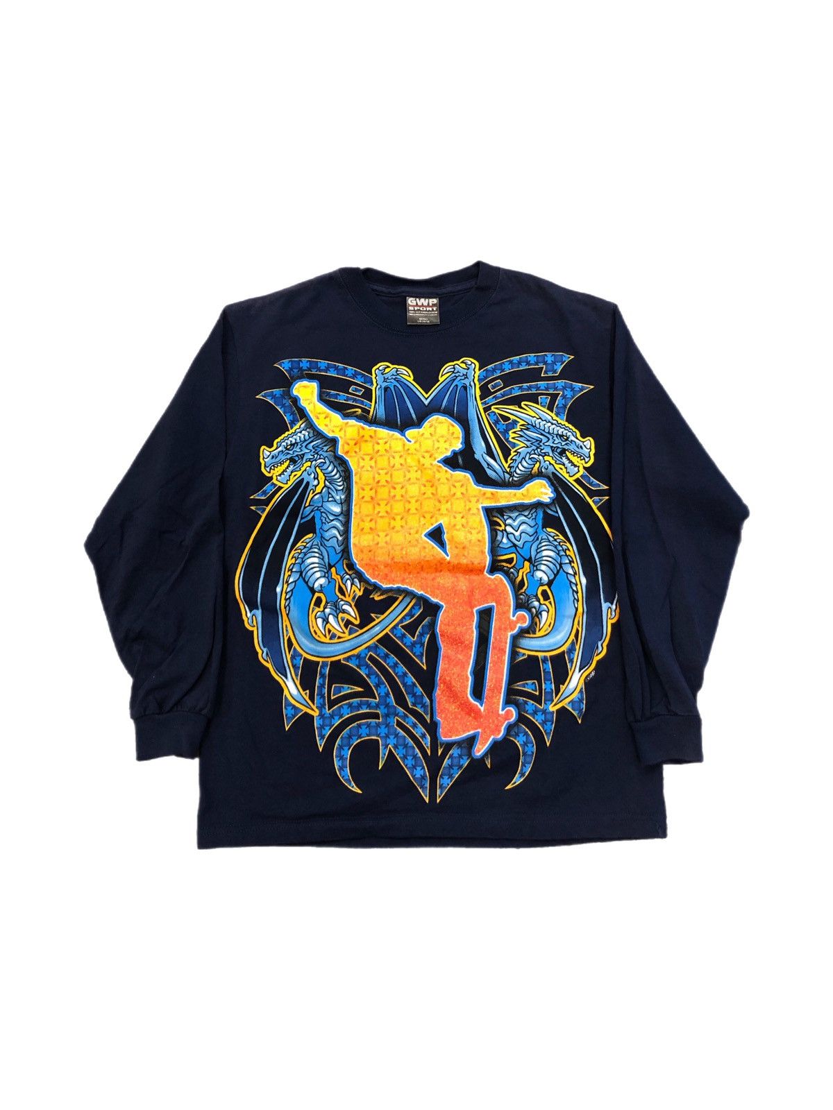 Vintage Vtg Y2K GWP Sport Skate Dragon Youth JNCO Style Long Sleeve Size US XXS / EU 40 - 1 Thumbnail
