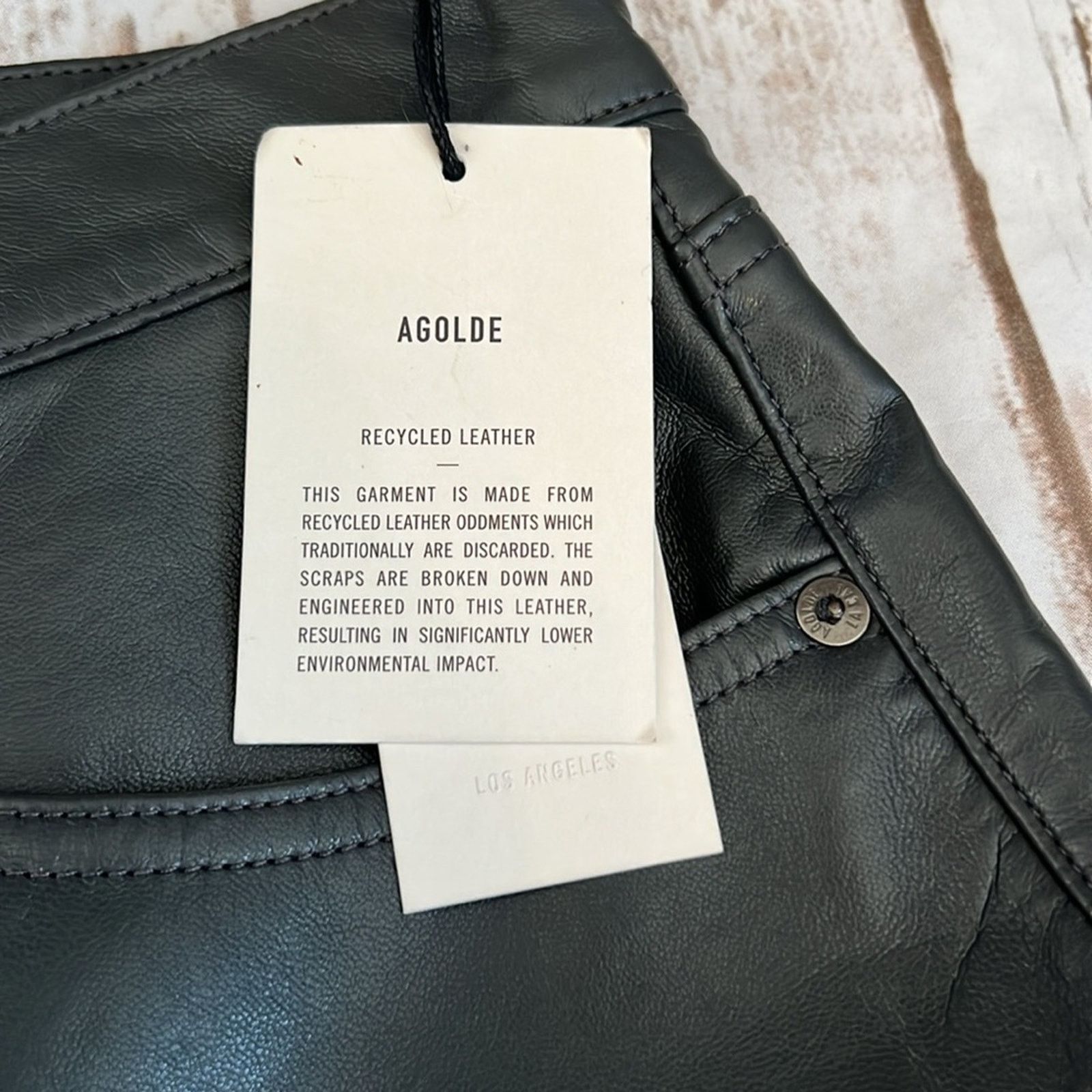 Agolde Agolde Recycled Leather 90's Pinch Waist Pants in Marker Size 34" / US 12 / IT 48 - 8 Thumbnail