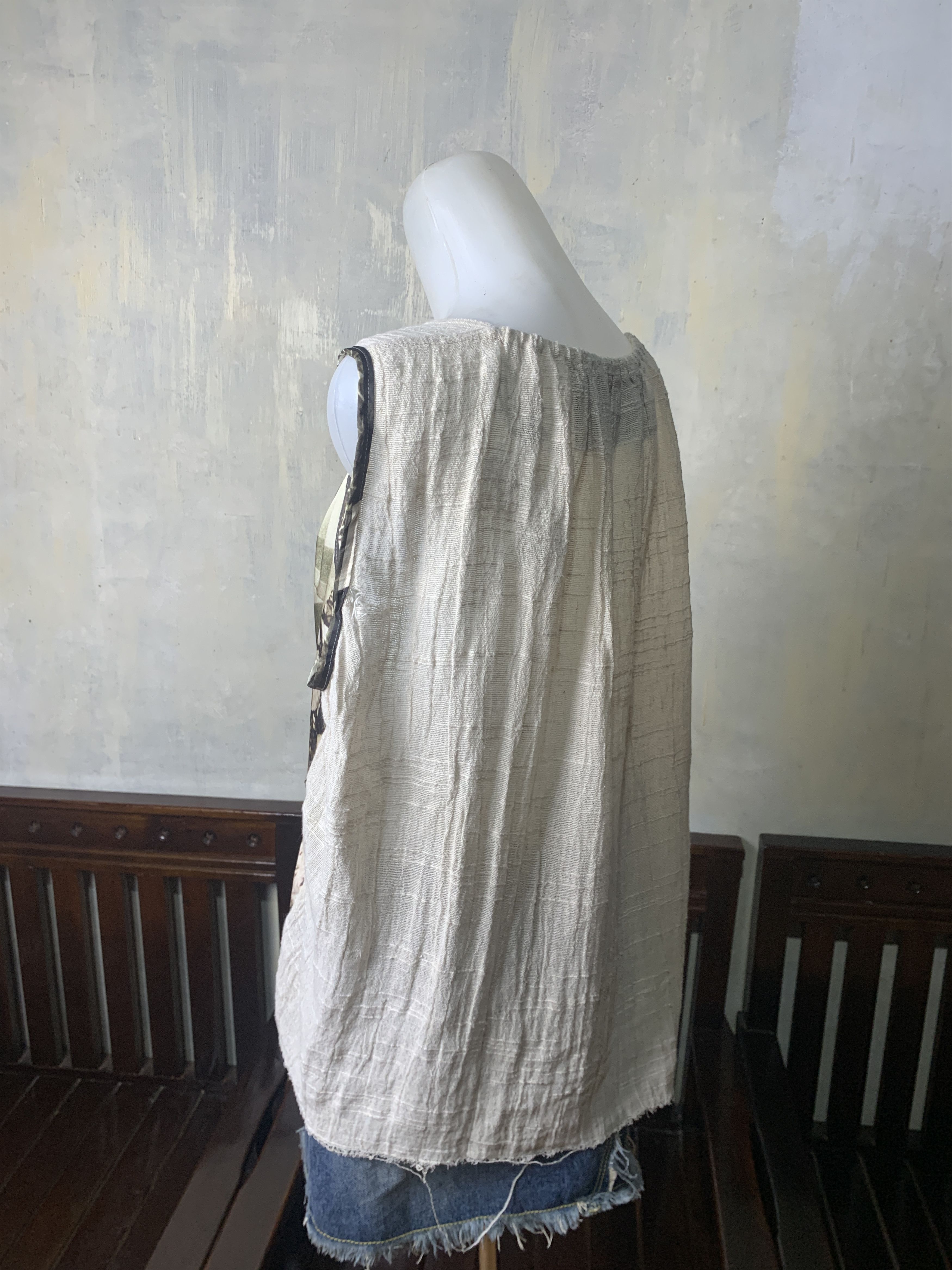 Japanese Brand Vladimir Karaleev Multifabric Sleeveless Blouse (M) Size M / US 6-8 / IT 42-44 - 3 Thumbnail