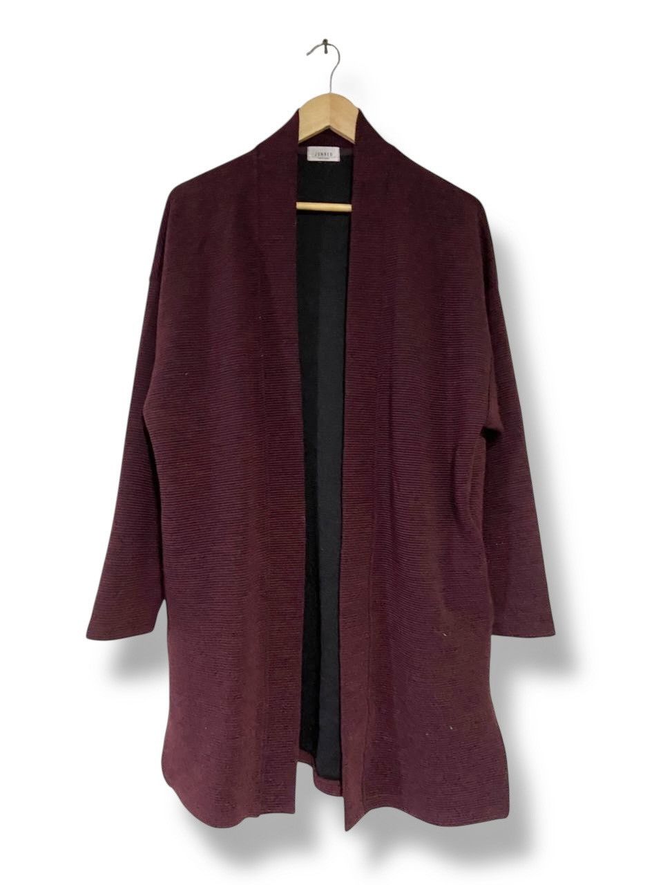 Japanese Brand JUNRED TOKYO Ribbed Long Open Cardigan (154) Size US S / EU 44-46 / 1 - 1 Thumbnail