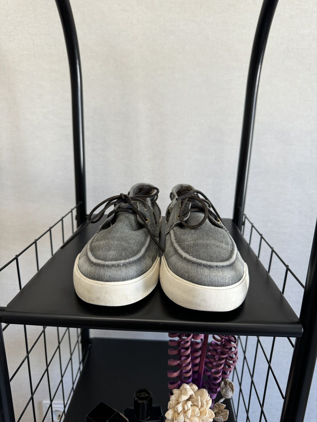 Polo Ralph Lauren Polo Ralph Lauren grey faded twill cotton top-sider loafer Size US 12 / EU 45 - 5 Thumbnail