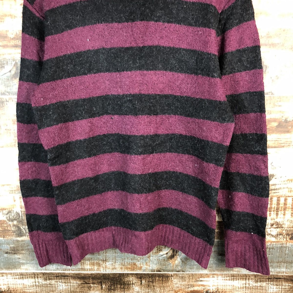 Japanese Brand × Solid and Striped DL Art Wave Stripe japan Purple Knitwear #C601 Size US M / EU 48-50 / 2 - 6 Thumbnail