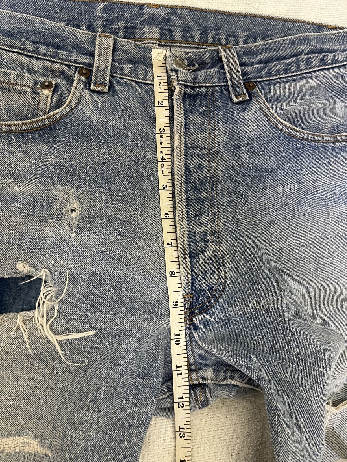 Levi's Vintage 80s Levis 501 Distressed Repaired Boro Size US 32 / EU 48 - 20 Thumbnail