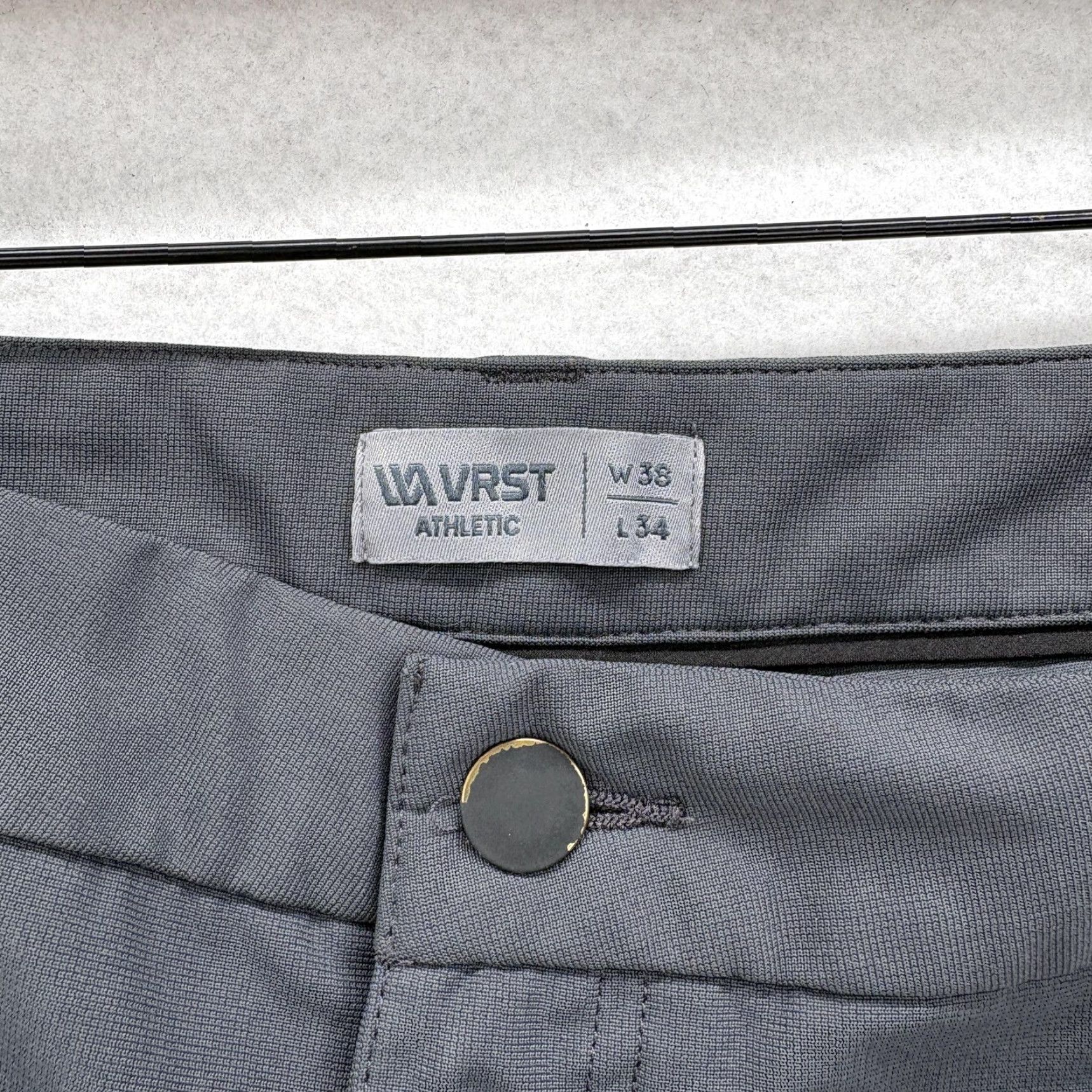 Vintage VRST Athletic 5-Pocket Pants Mens 38x32 Gray Stretch Khakis Straight Fit Casual Activewear Size US 38 / EU 54 - 4 Thumbnail
