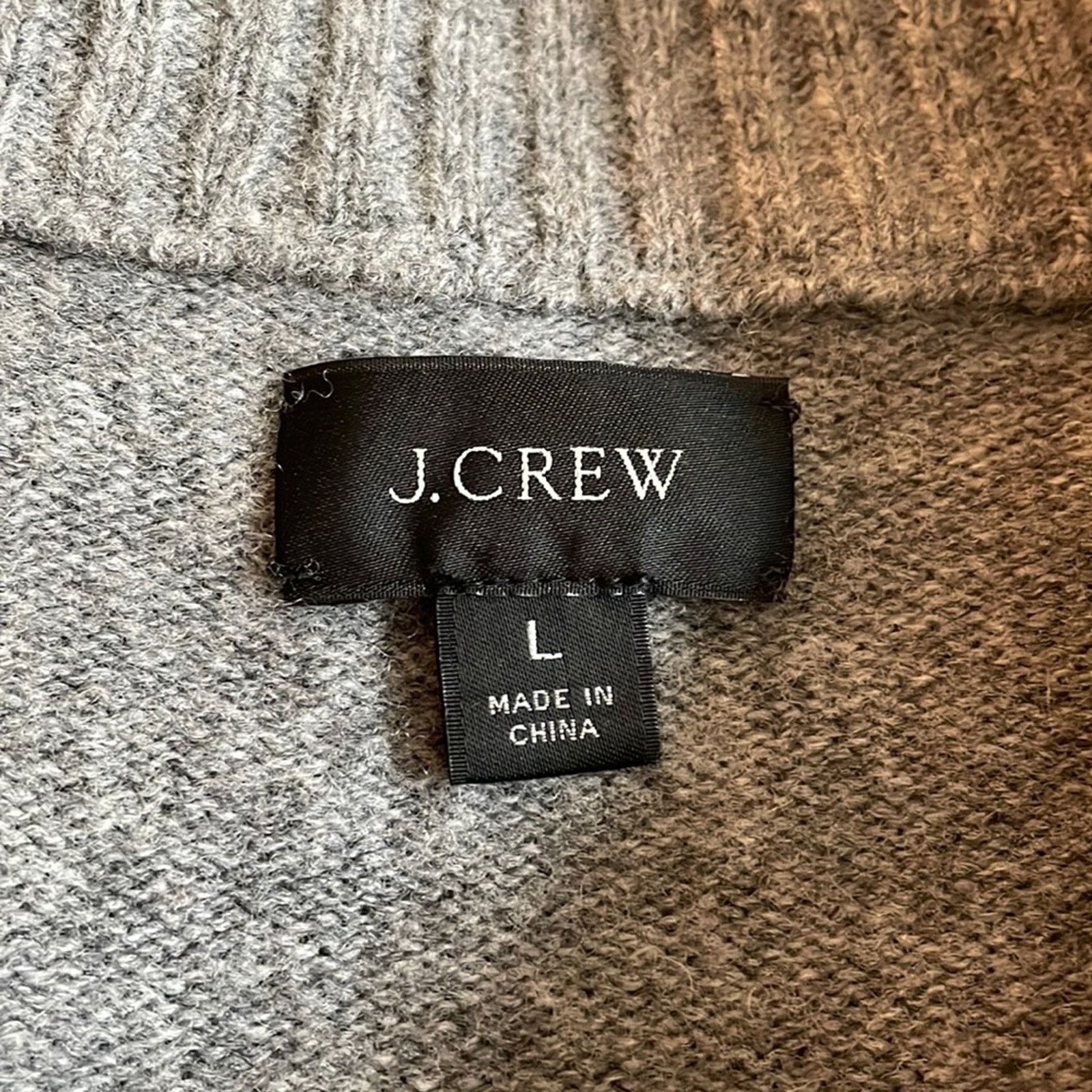 J.Crew J. CREW gray 1/4 zip mock neck wool blend sweater Size US L / EU 52-54 / 3 - 5 Thumbnail