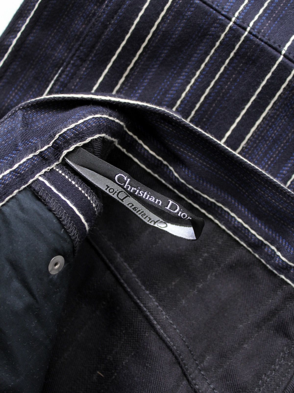 Dior Christian Dior 2019 Navy Striped Cropped Pants Size 27" / US 4 / IT 40 - 10 Thumbnail