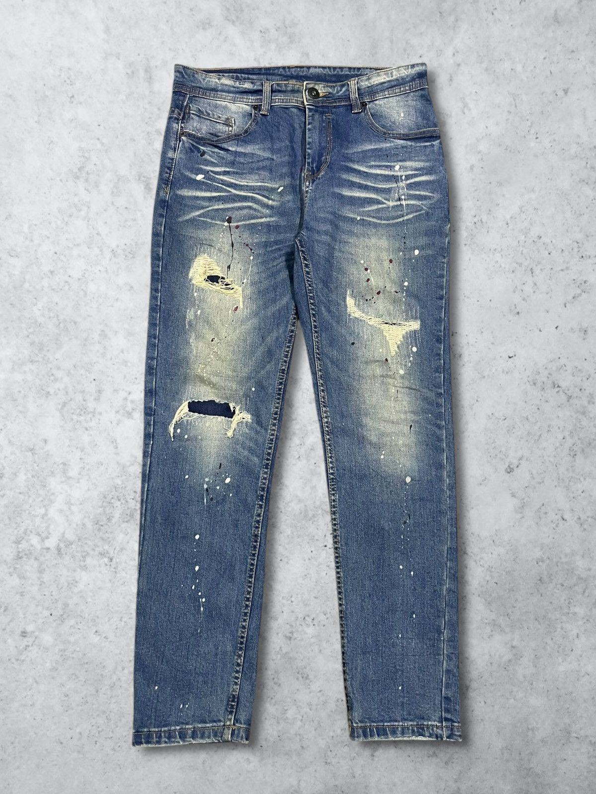 Amiri Vintage Japanese Paint Splat Sashiko Patch High Rise Jeans Size 30" / US 8 / IT 44 - 9 Thumbnail