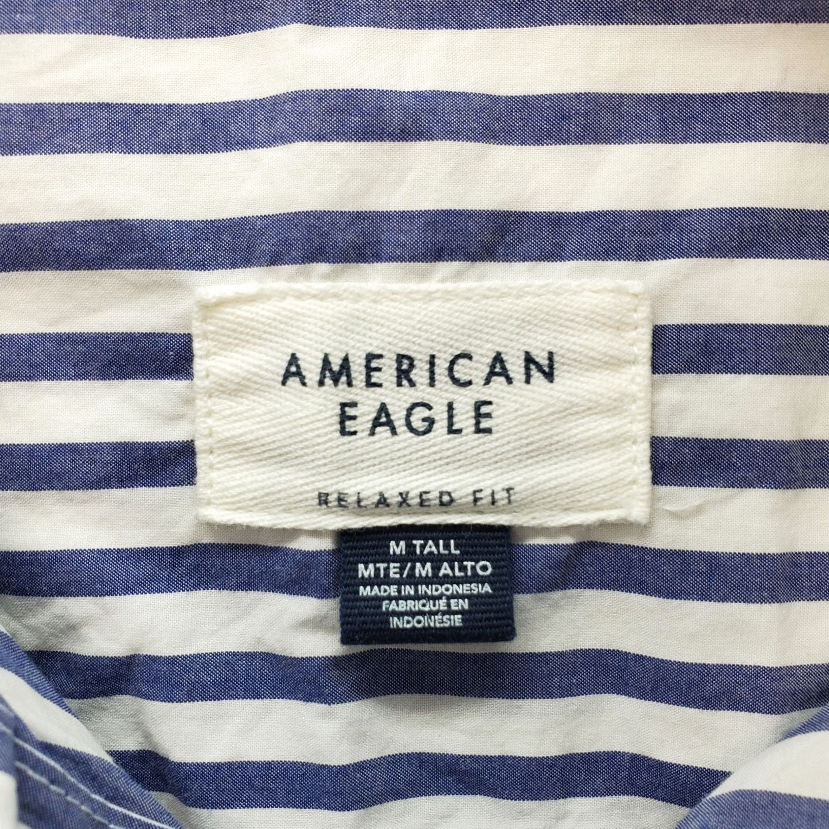 American Eagle Outfitters American Eagle Button-Up Shirt Mens MT Striped Relaxed Multicolor Chest Pocket Pattern 100% Cotton Shirt Size US M / EU 48-50 / 2 - 7 Thumbnail