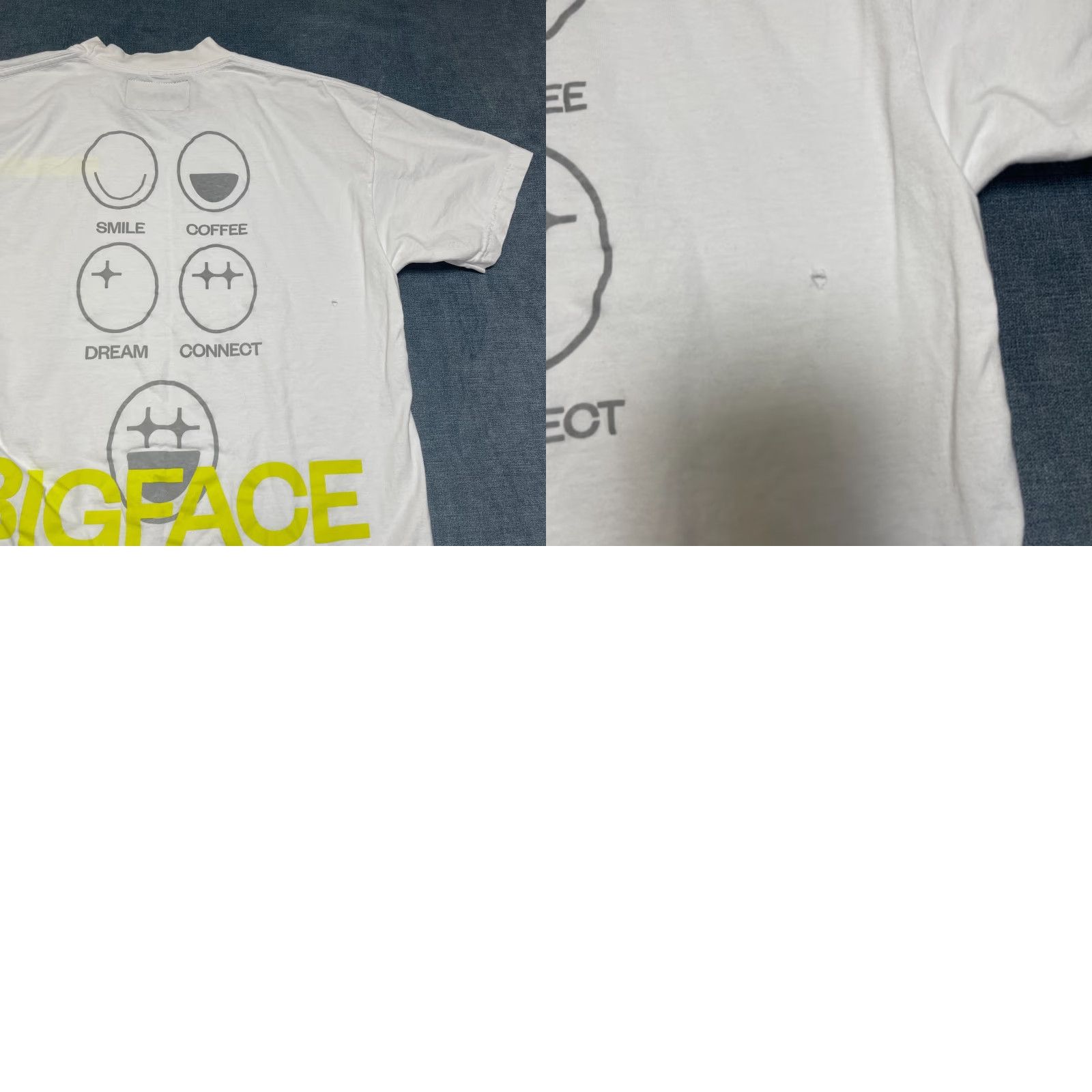 Vintage VINTAGE Bigface T Shirt Mens Large White Smile Coffee Dream Connect Icons Graphic Print Size US L / EU 52-54 / 3 - 9 Thumbnail