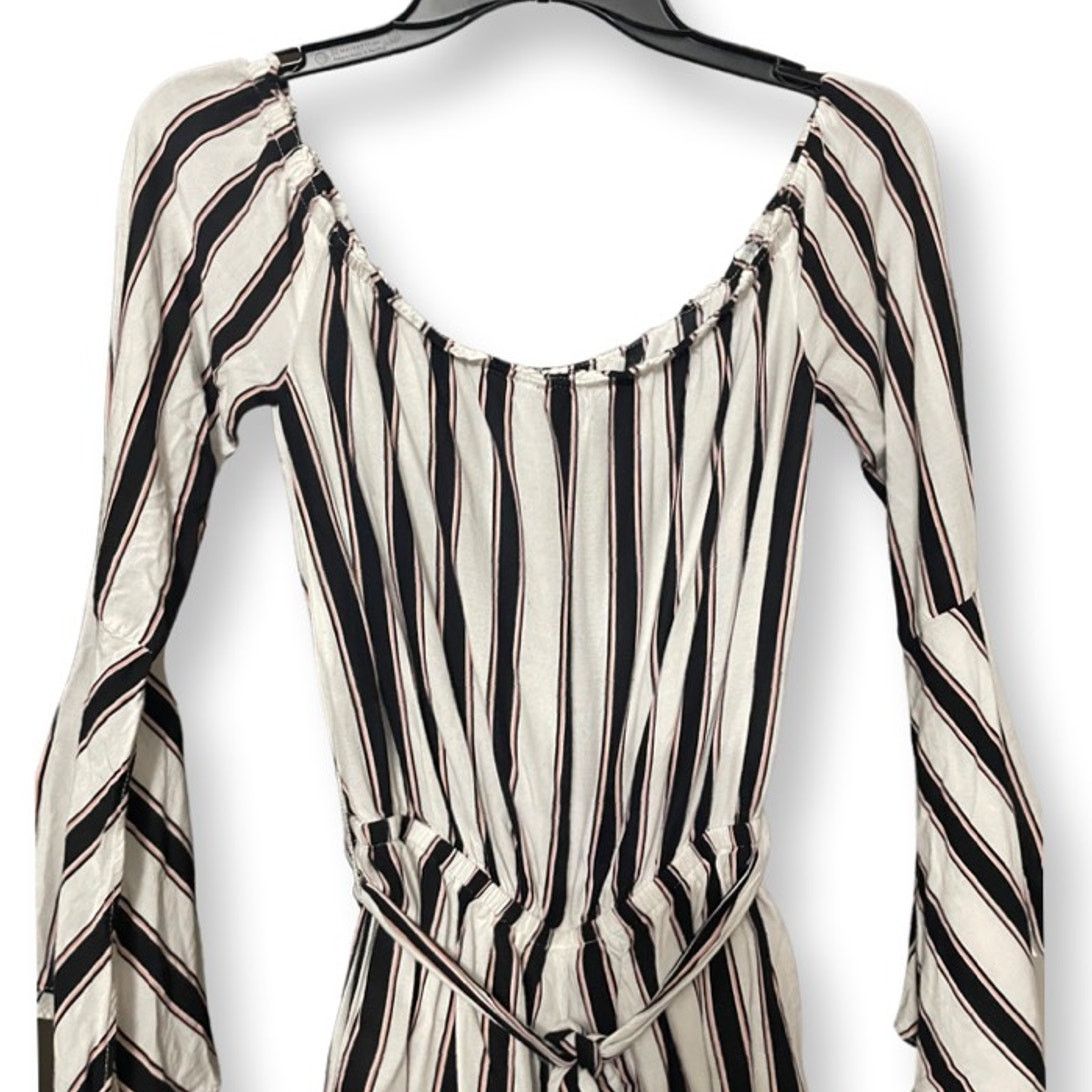 Other Lumiere Black White Striped Romper Small Tie Front Y2K Size 25" / US 0 / IT 36 - 2 Thumbnail