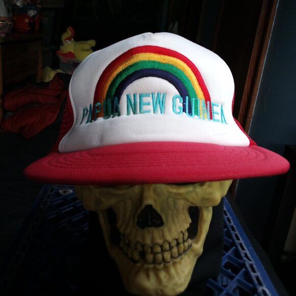 Other Vintage Papua New Guinea Rainbow Snap Trucker Hat Cap Size ONE SIZE - 1 Thumbnail