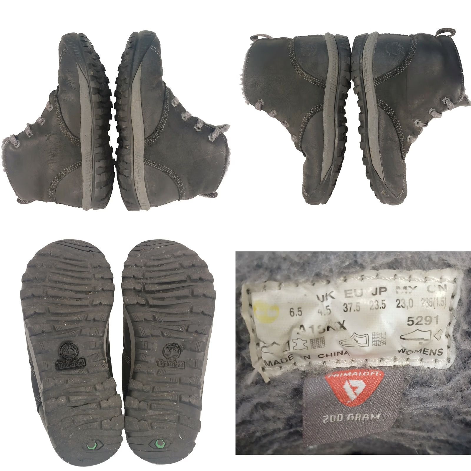 Timberland Timberland Women's 6.5M Black Leather Ankle Boot Lace Up Hiker Model 5291 Size US 7 / IT 37 - 8 Thumbnail