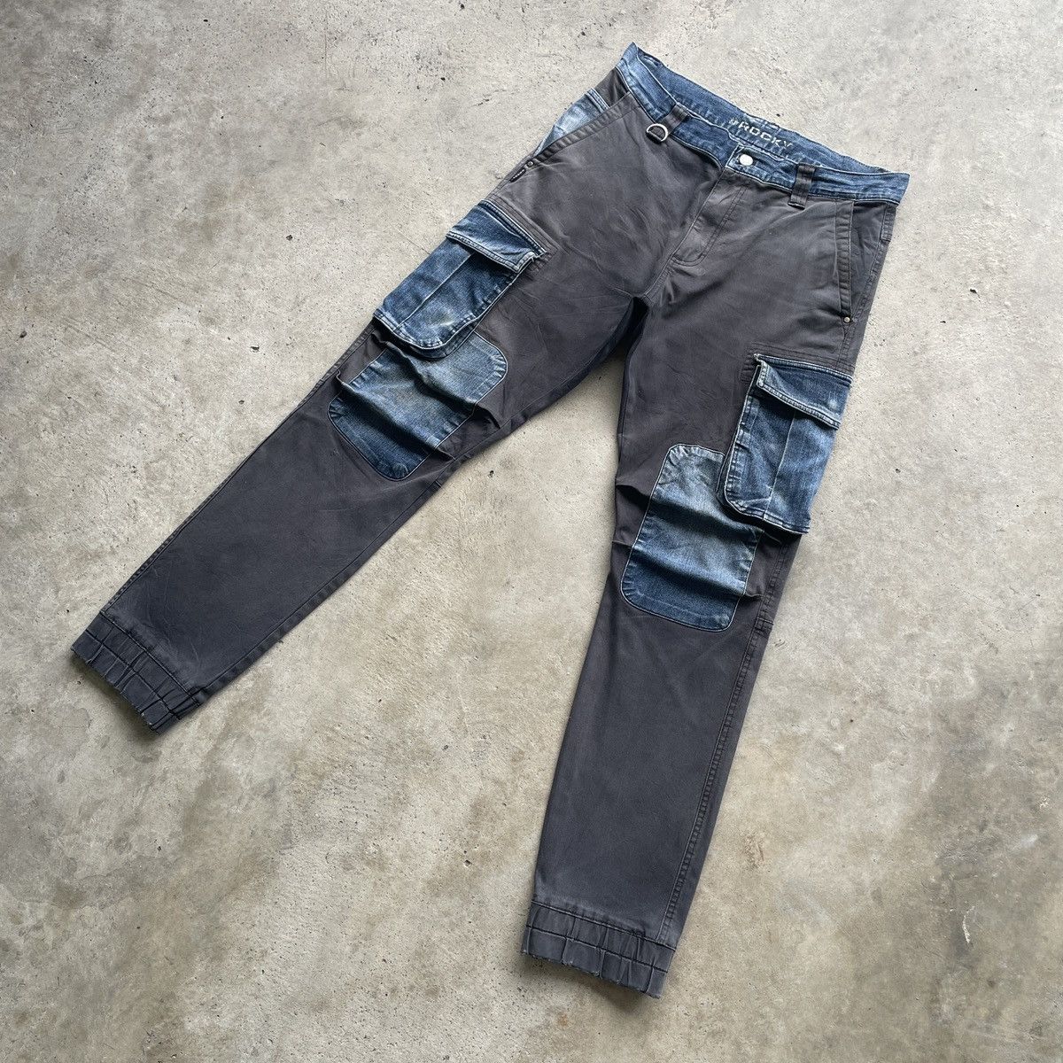 Japanese Brand Vintage Rocky Japan Double Knee Cargo Tactical Pants RARE Size US 34 / EU 50 - 2 Thumbnail