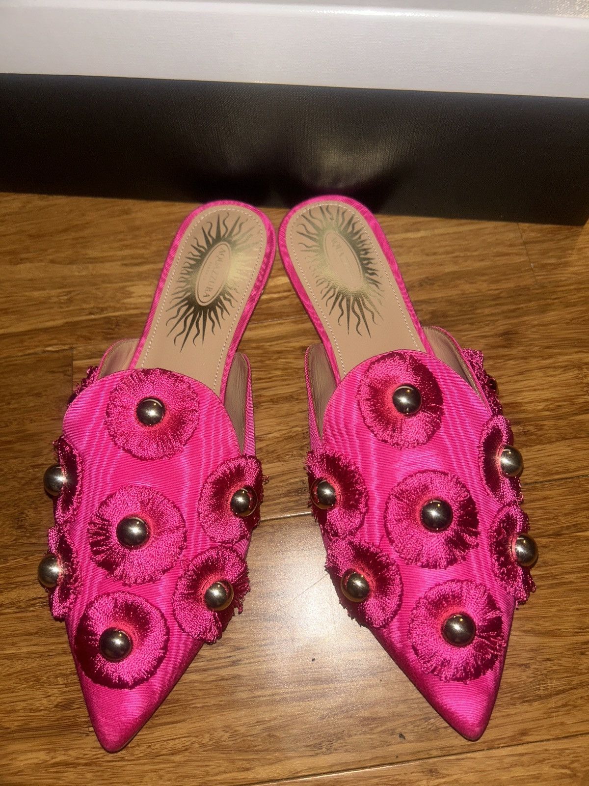 Aquazzura Aquazzura Sunflower Flat Moire Fabric Pink size 34 Size US 4 / IT 34 - 5 Thumbnail