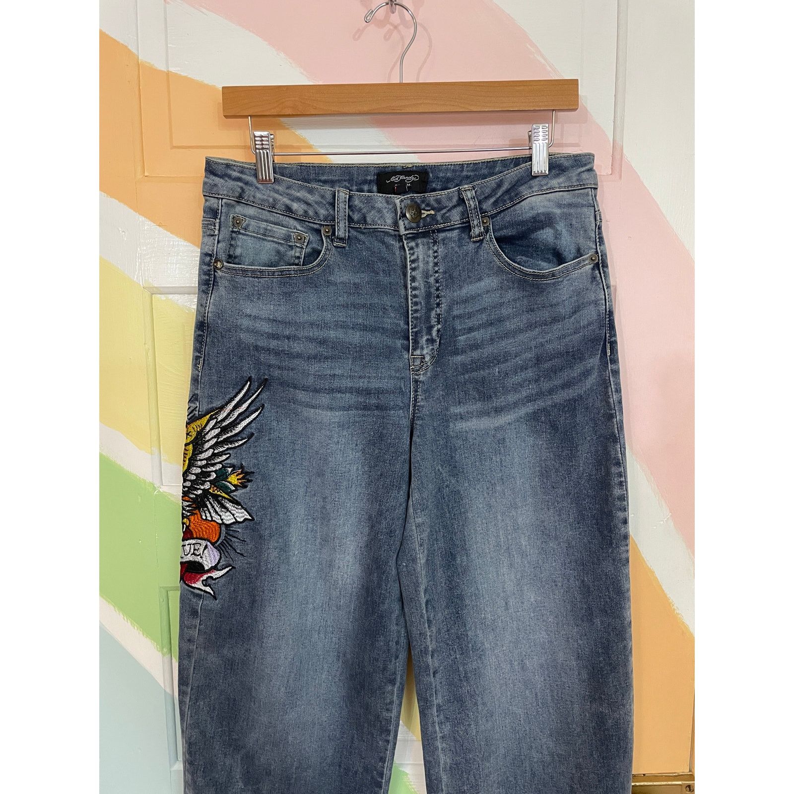 Ed Hardy Ed Hardy Tattoo Graphic Jeans Y2K Denim Size 30 Size 30" / US 8 / IT 44 - 6 Thumbnail