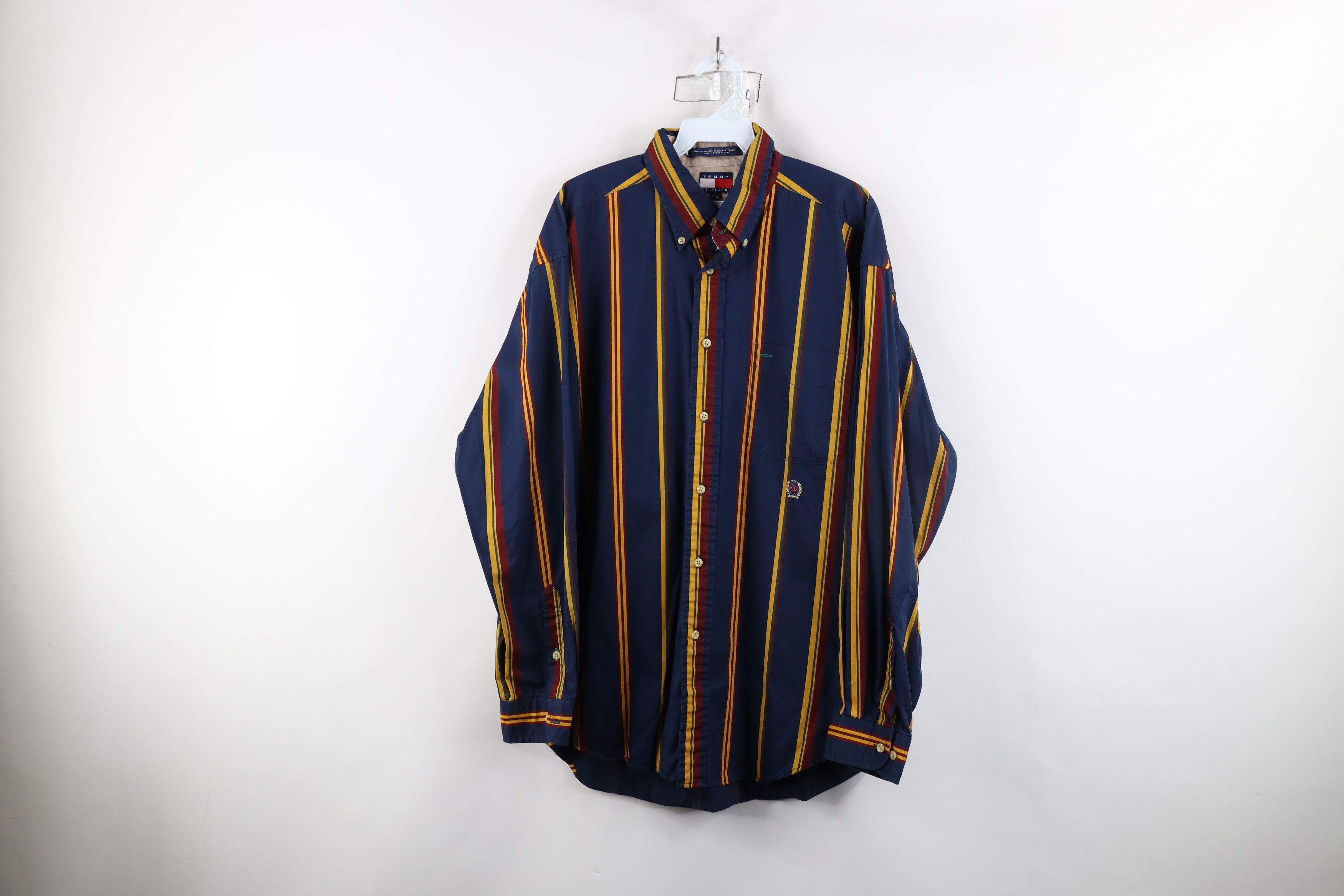Tommy Hilfiger × Vintage Vintage 90s Tommy Hilfiger Collared Button Down Shirt Size US L / EU 52-54 / 3 - 1 Thumbnail